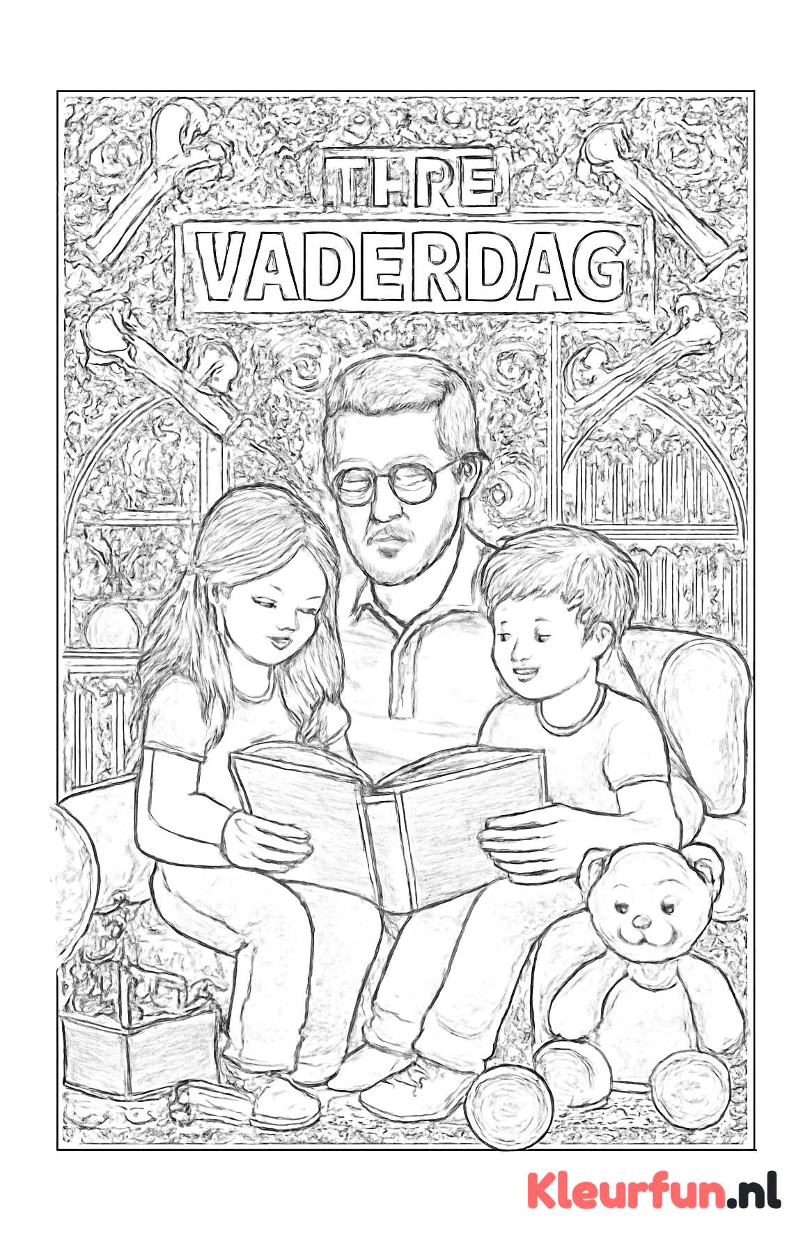 Vaderdag: Vader leest voor aan kinderen