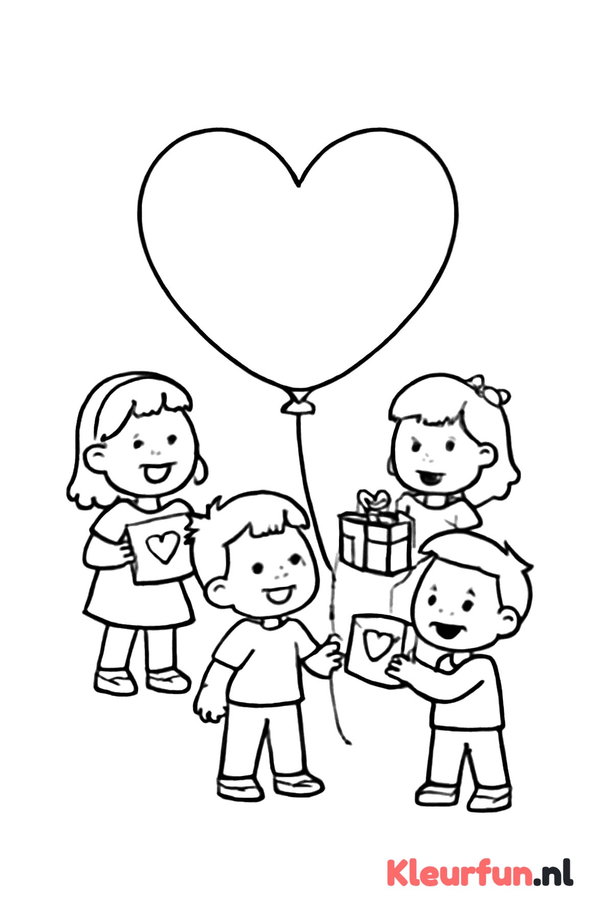 Kinderen met hartballonnen