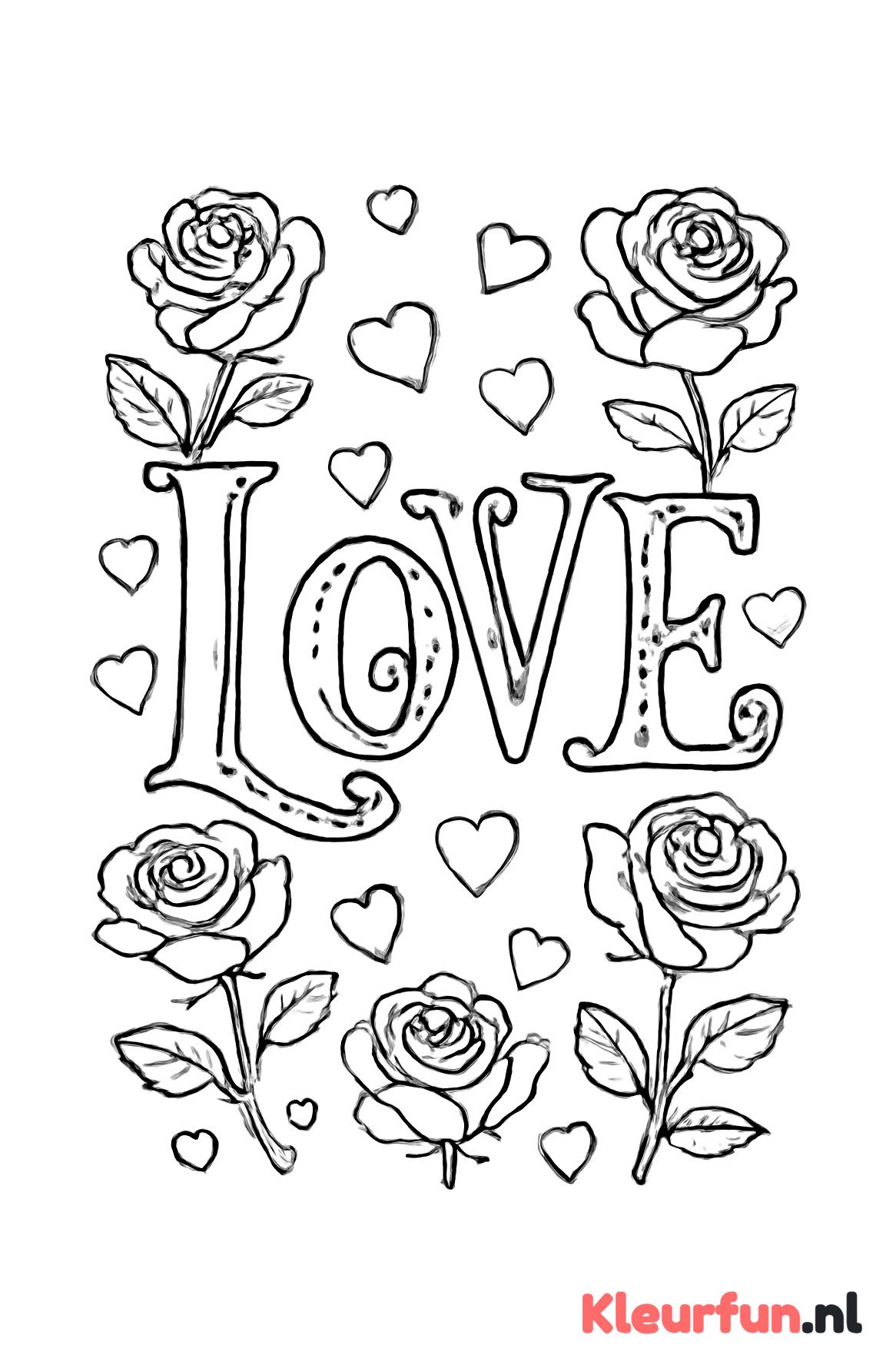 Valentijnsletters met hartjes