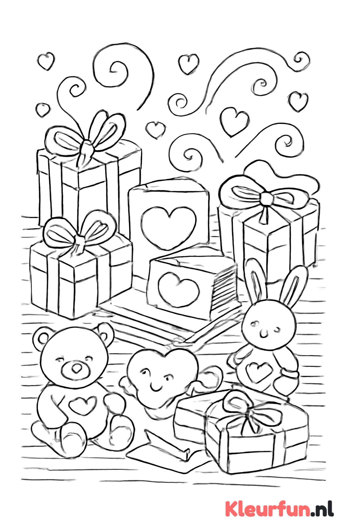 Tafel vol Valentijn cadeautjes