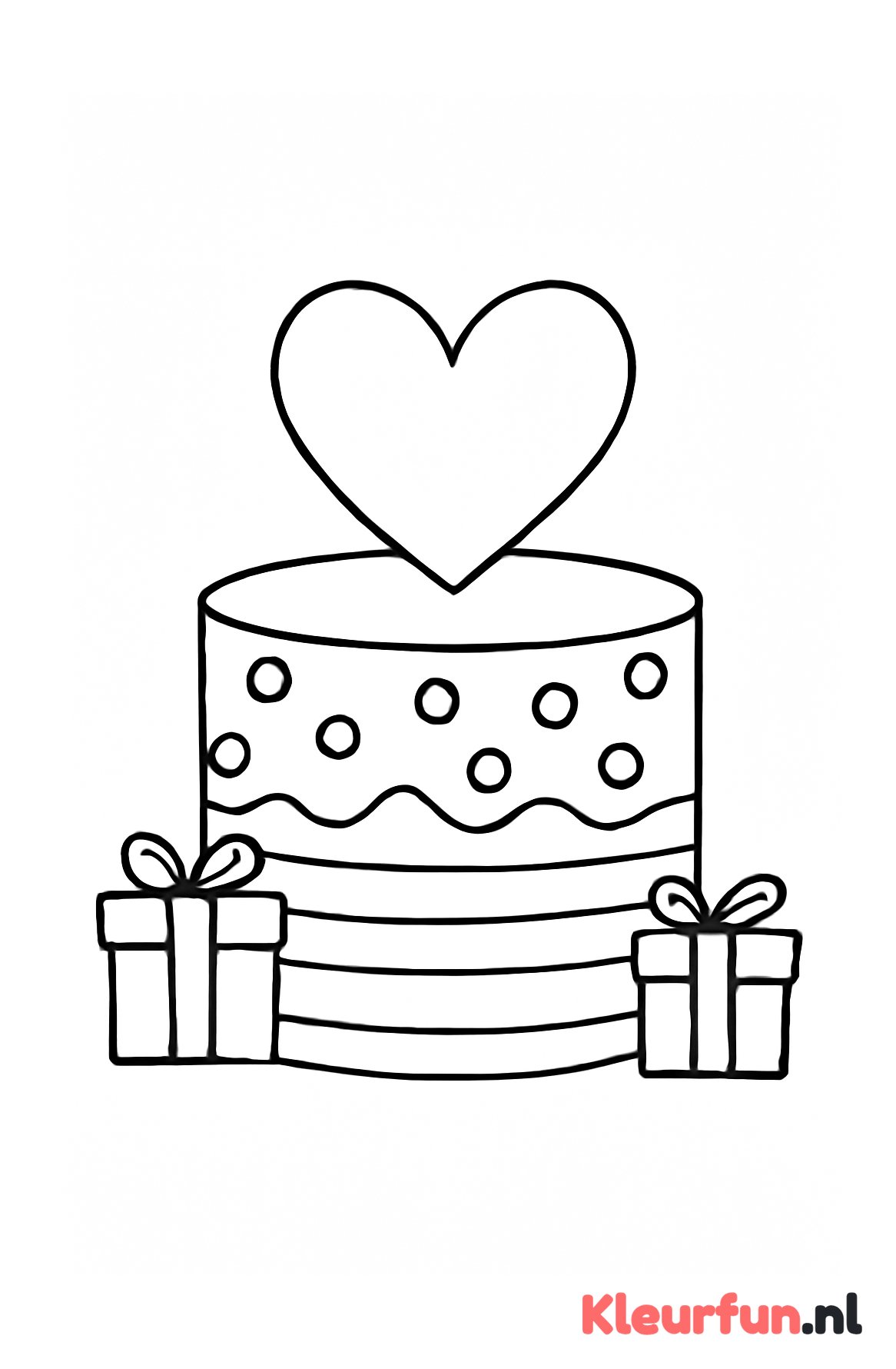 Valentijnstaart met cadeautjes