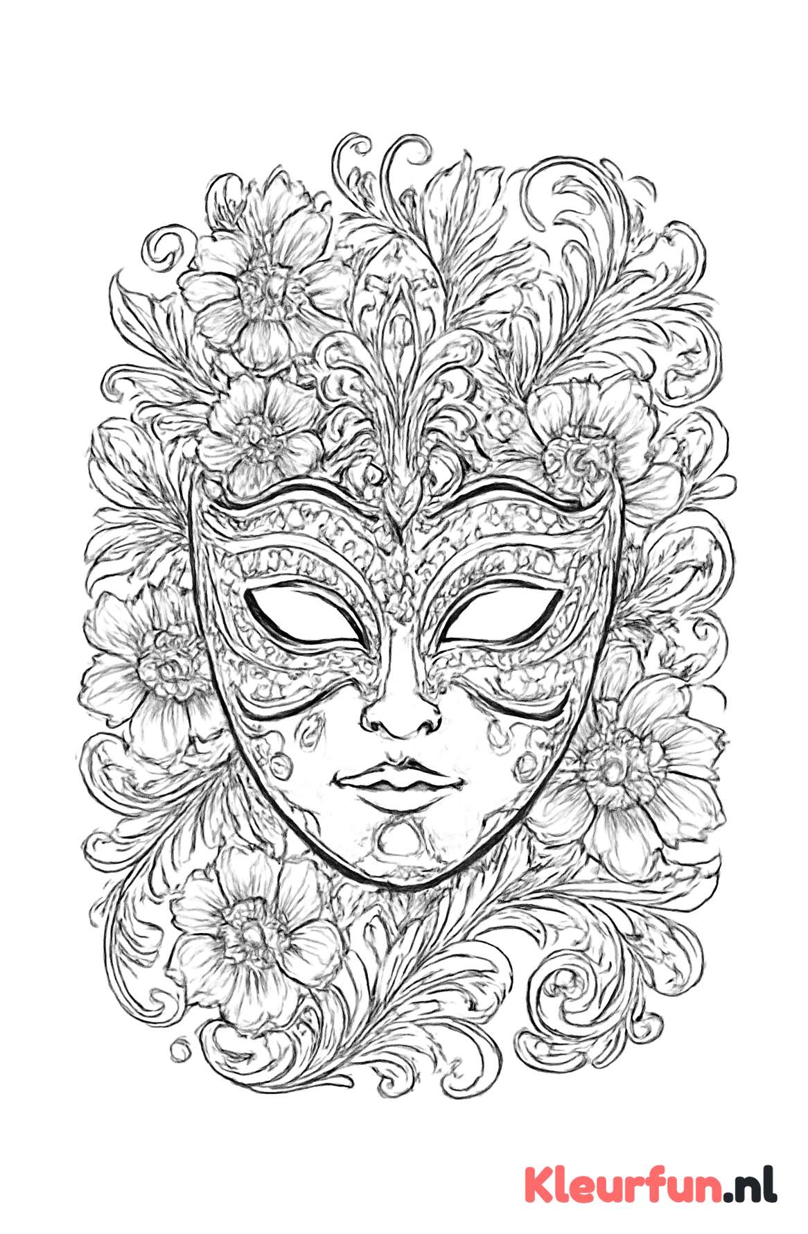 Venetiaans carnavalsmasker met bloemen