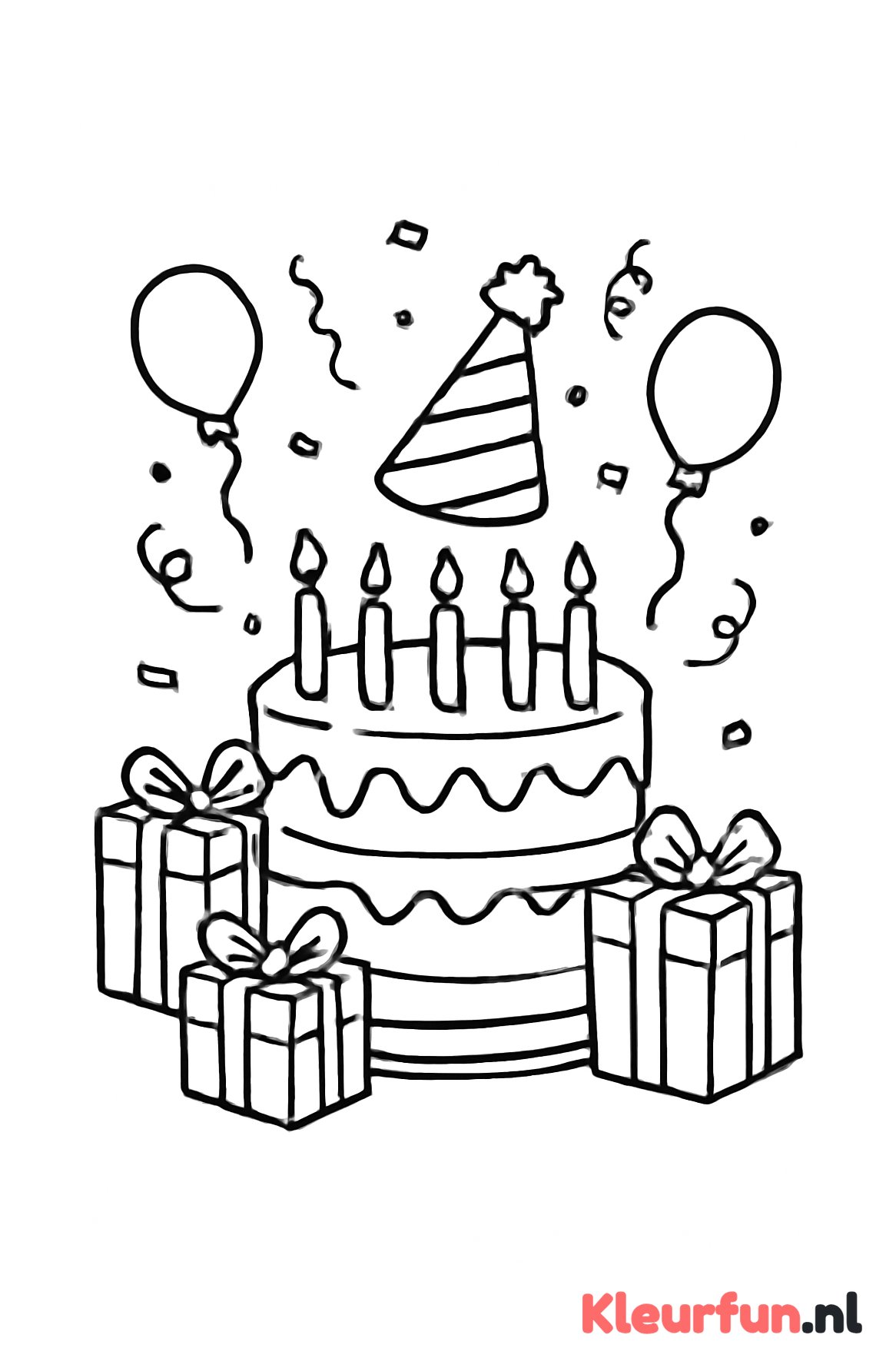 Verjaardagsfeest met taart en cadeautjes