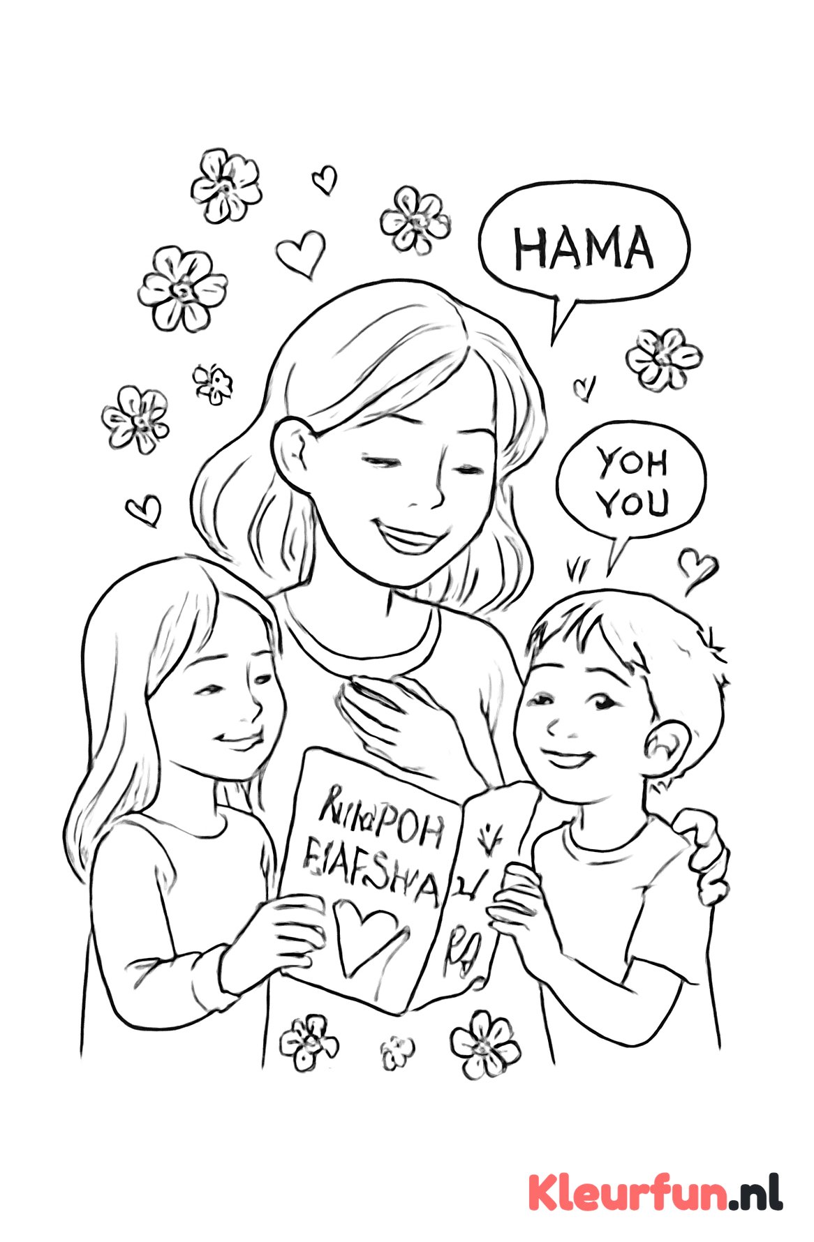 Mama ontvangt verjaardagskaart