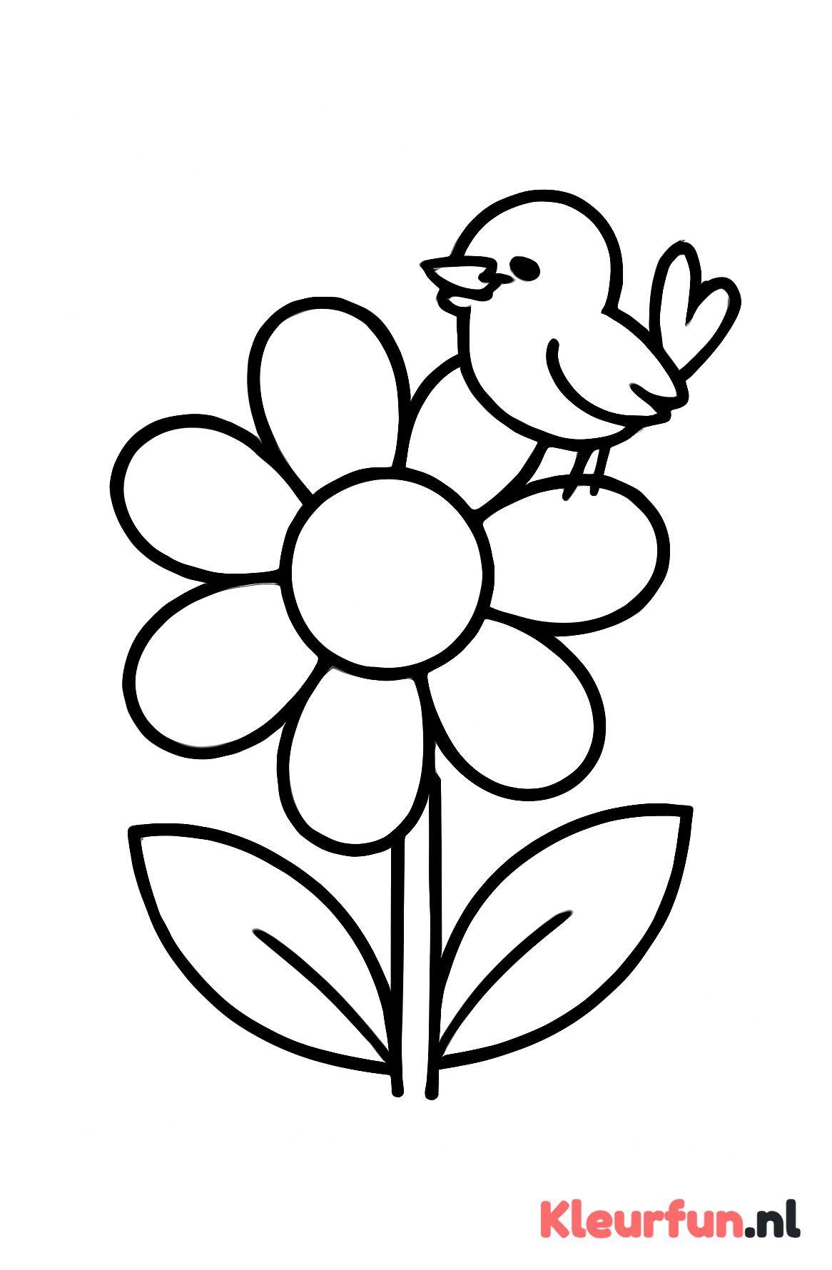 Vogeltje op bloem