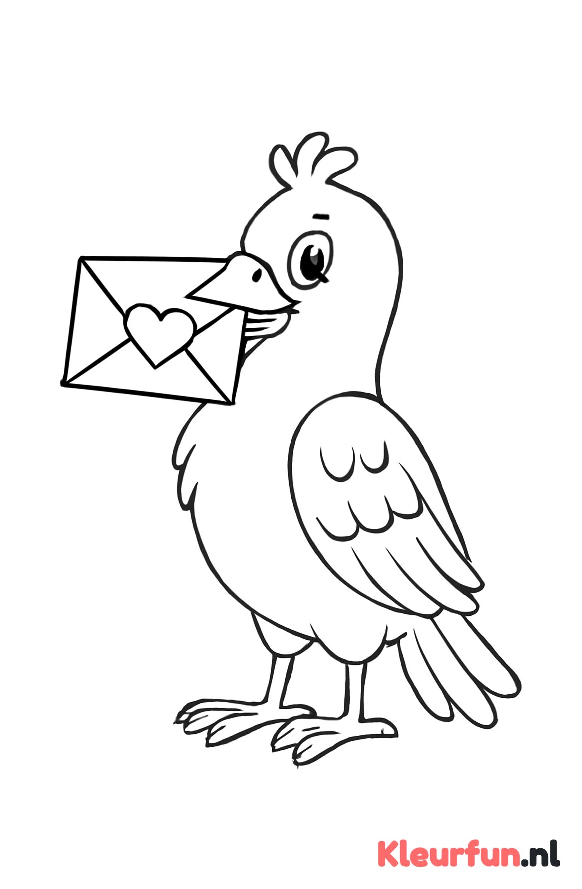 Vogel met Valentijnskaart