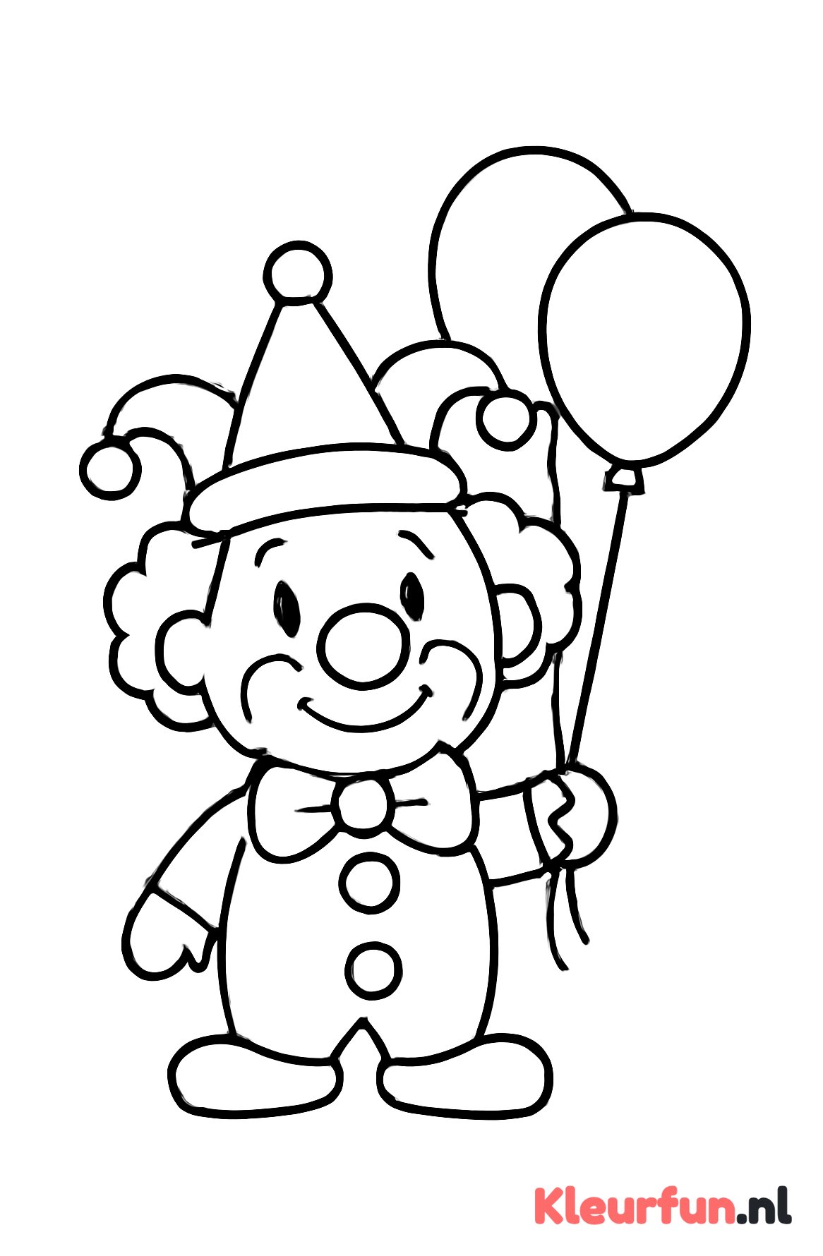 Vriendelijke clown met ballonnen
