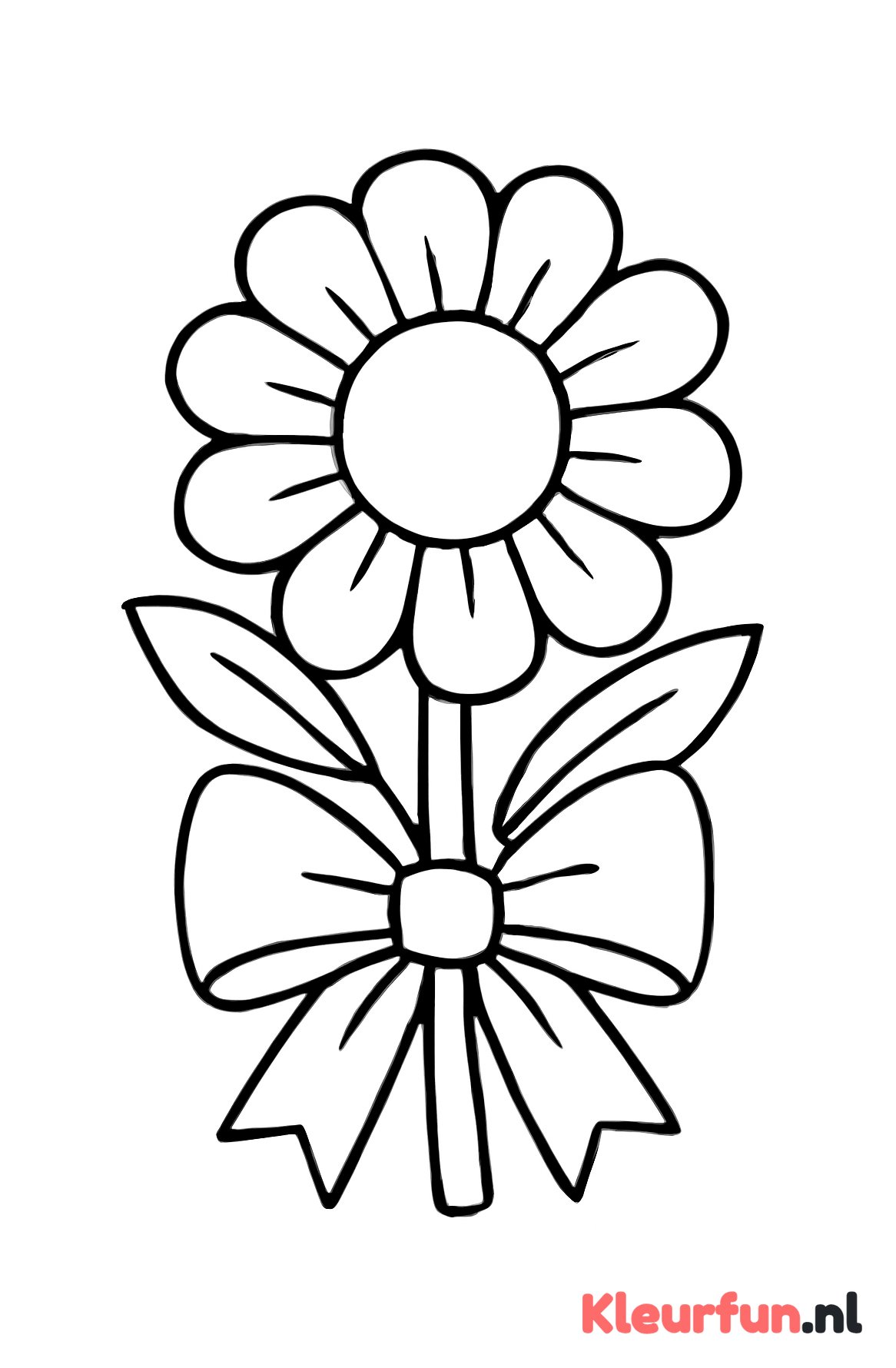 Vrolijke bloem met strik