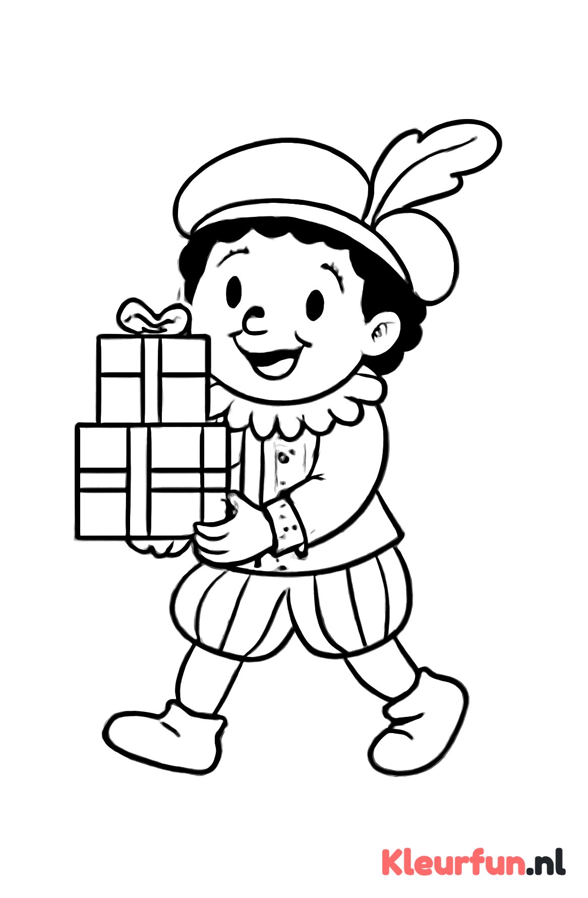 Vrolijke Piet met cadeautjes