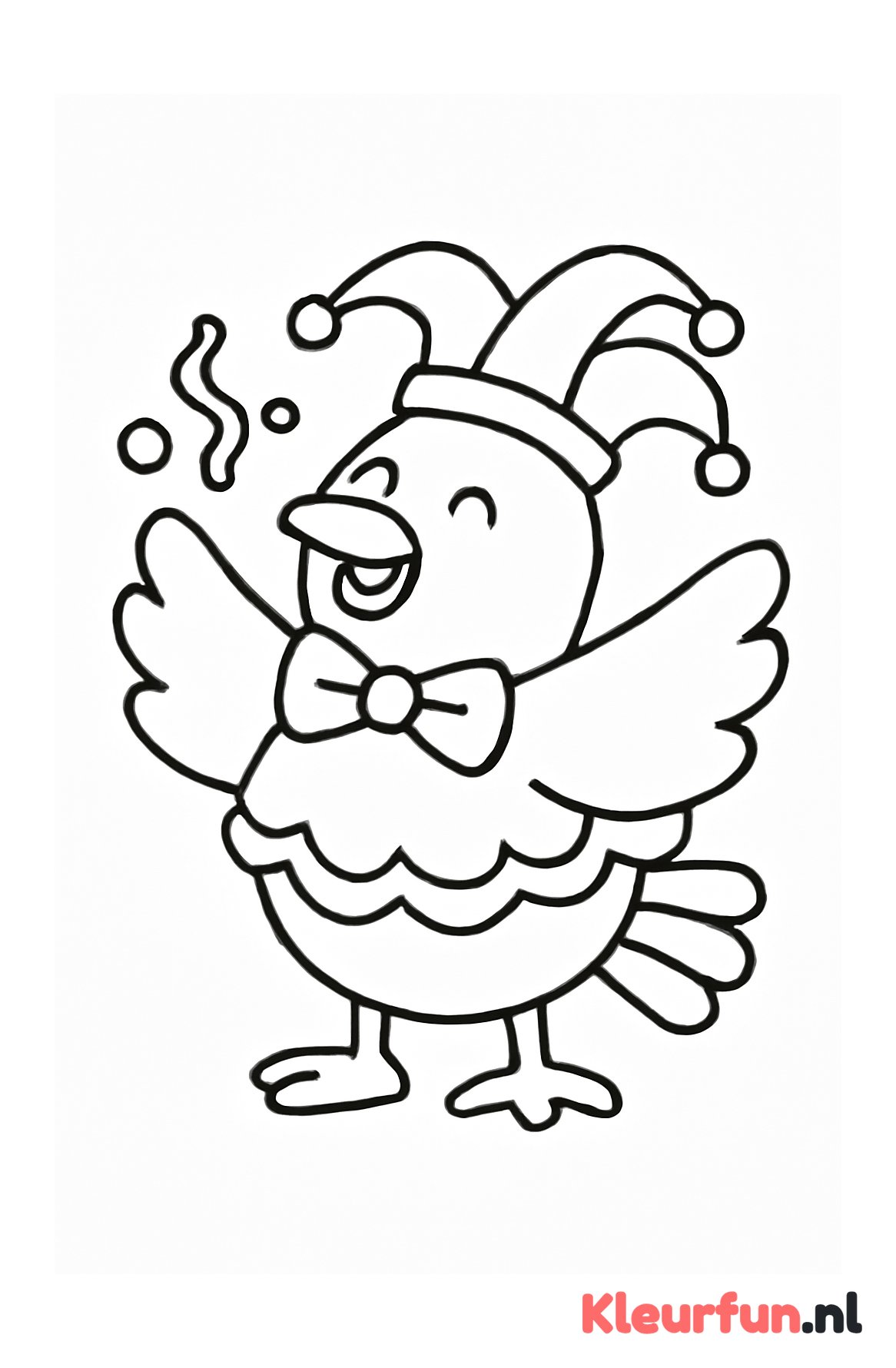 Vrolijke vogel in carnavalsoutfit