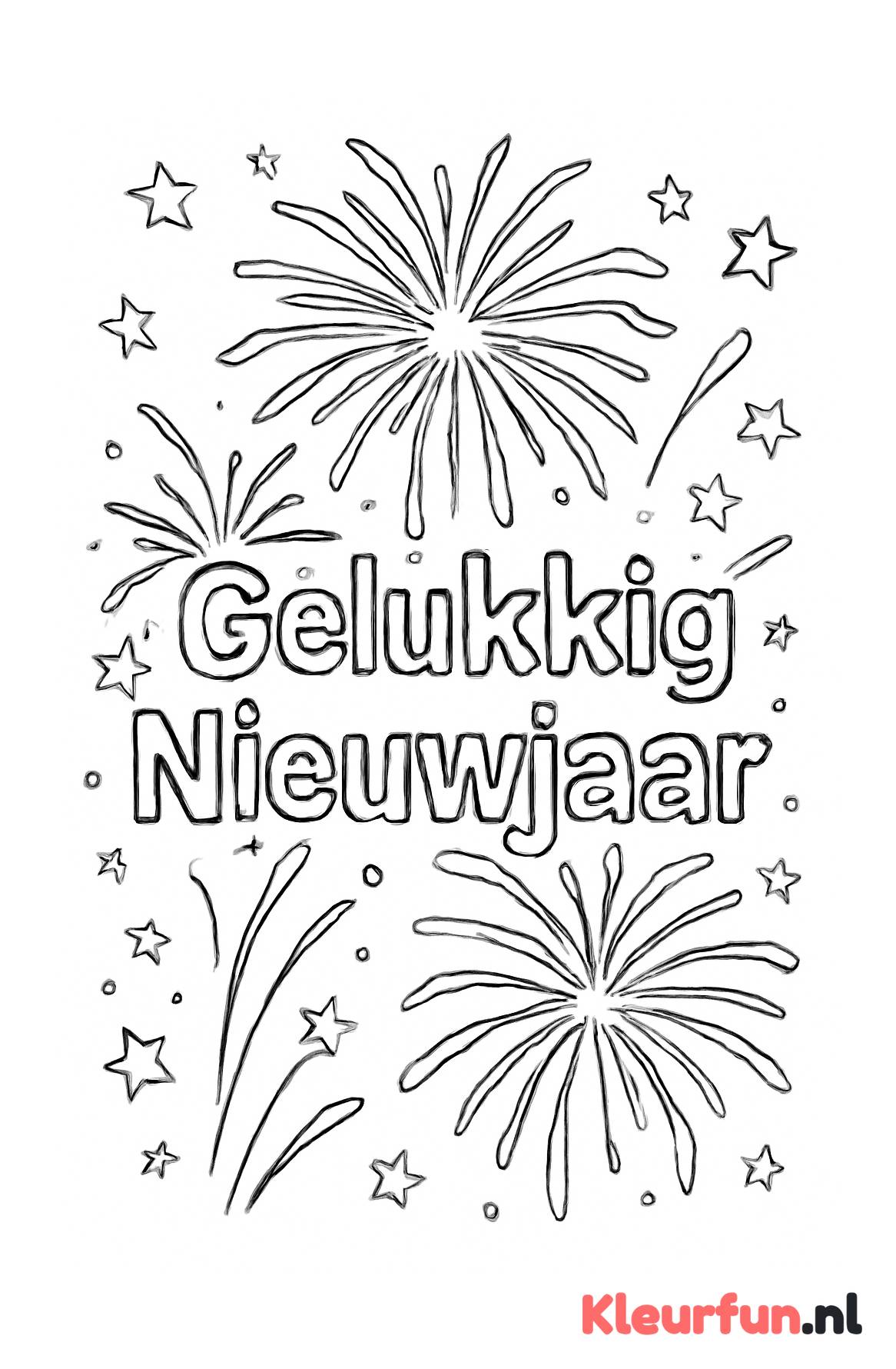 Vuurwerk en Gelukkig Nieuwjaar