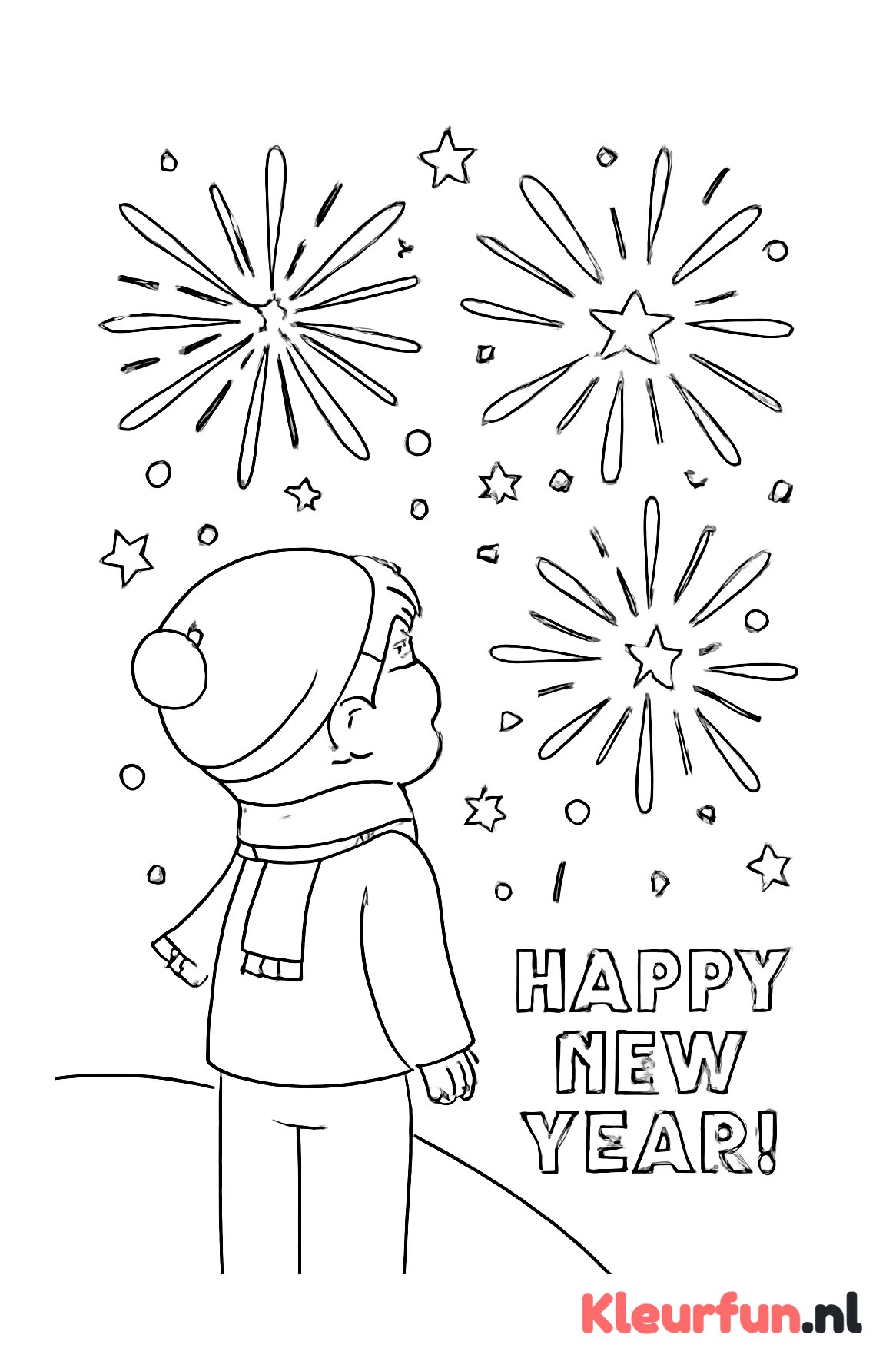 Kind kijkt naar vuurwerk