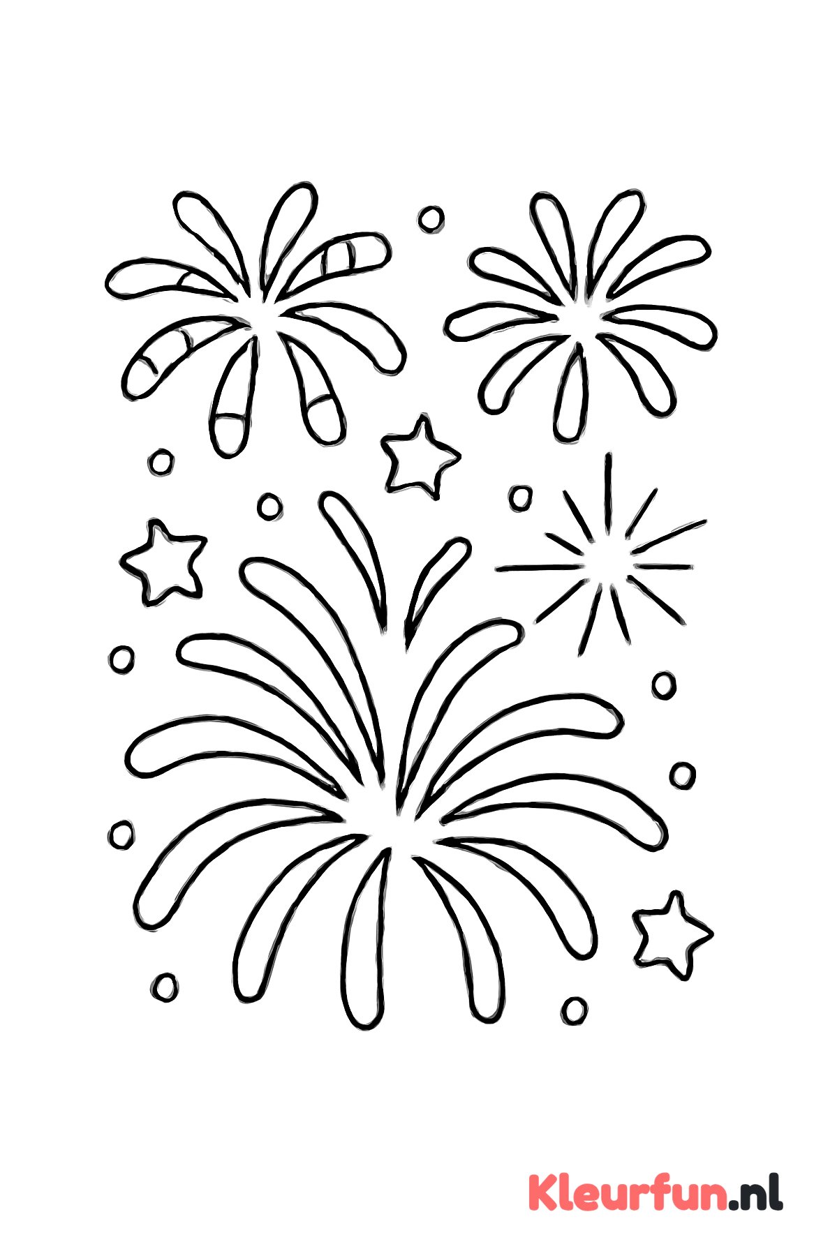 Knallend vuurwerk in de lucht op nieuwjaar