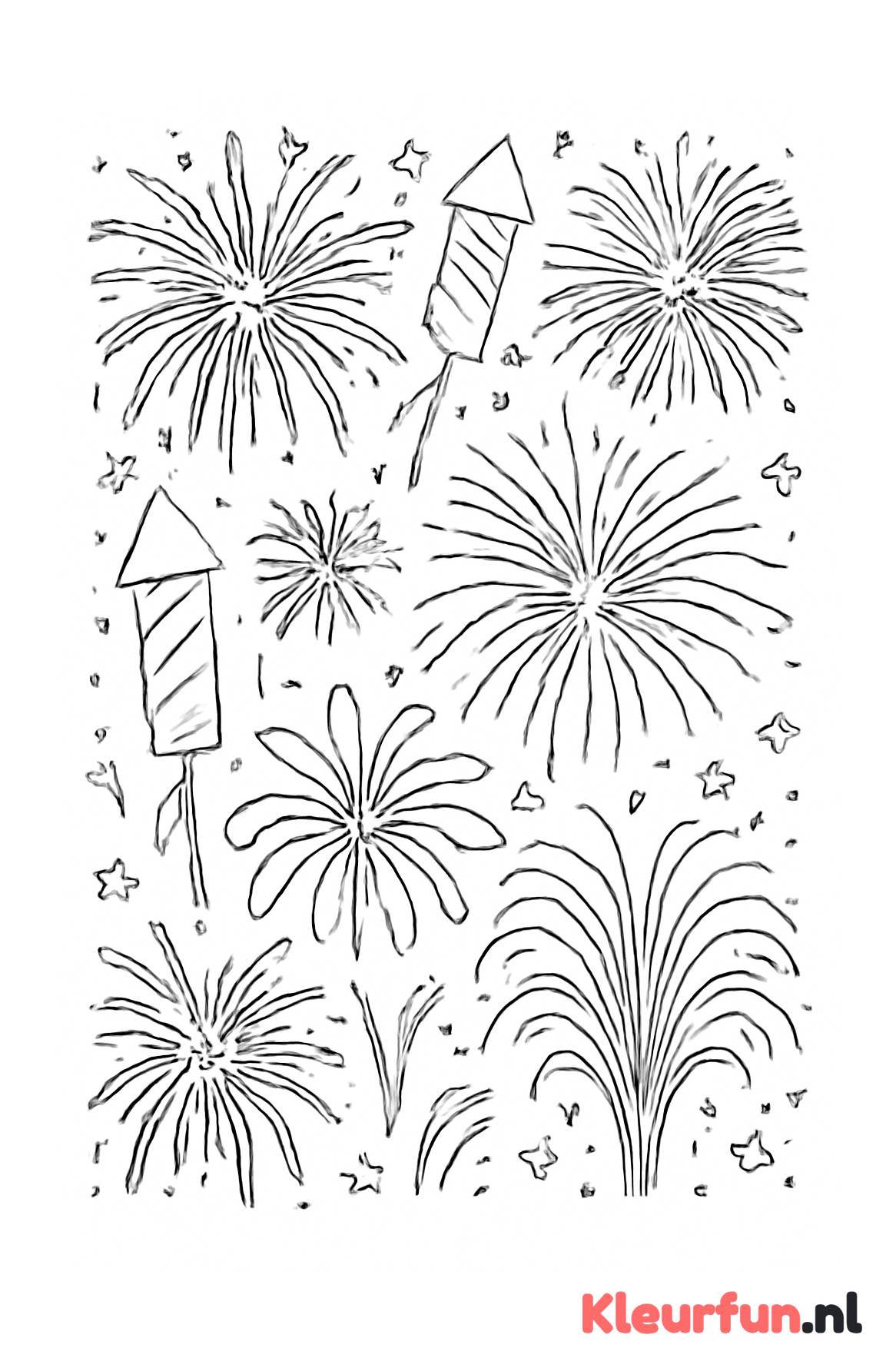 Vuurwerk in verschillende patronen