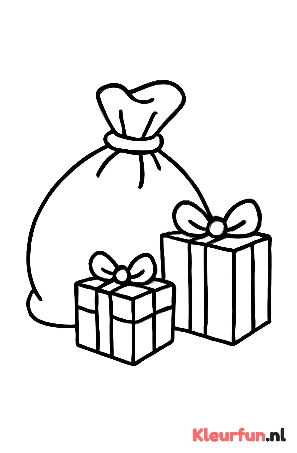 Zak met cadeautjes