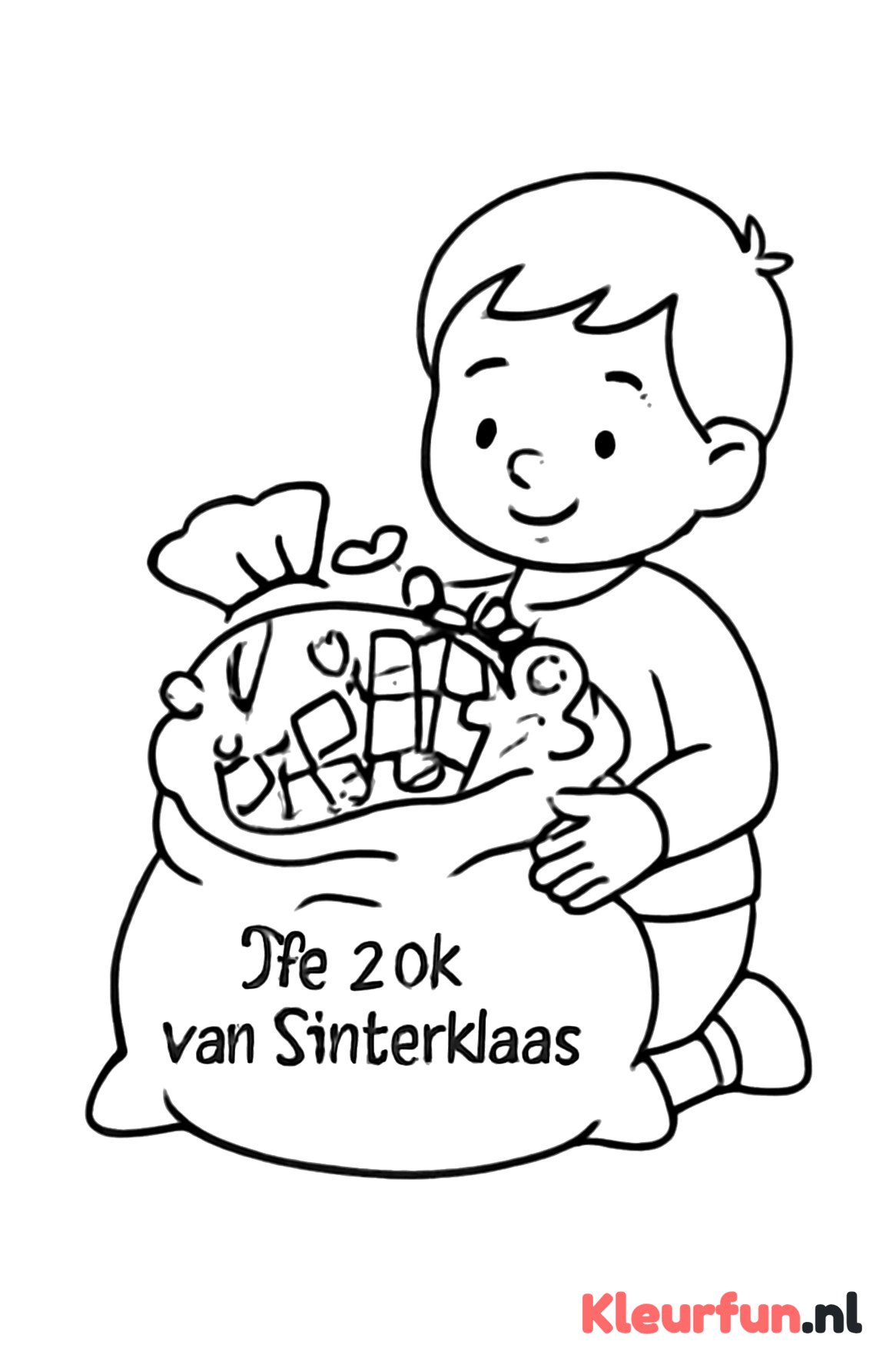 Zak op kinderschoot vol lekkernijen