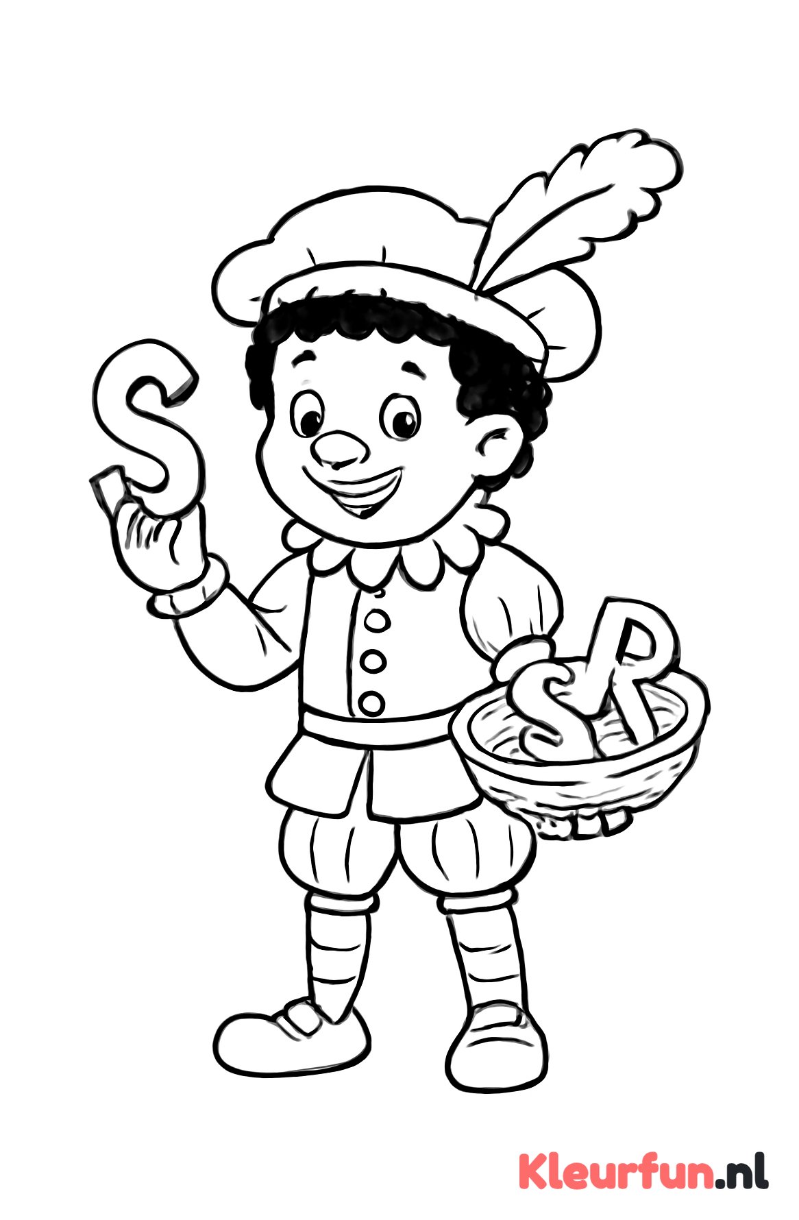 Zwarte Piet met Chocoladeletters