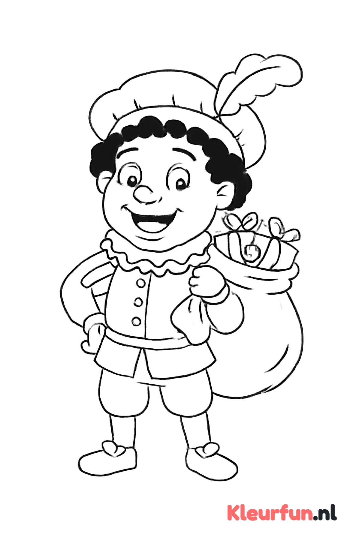 Zwarte Piet met grote glimlach