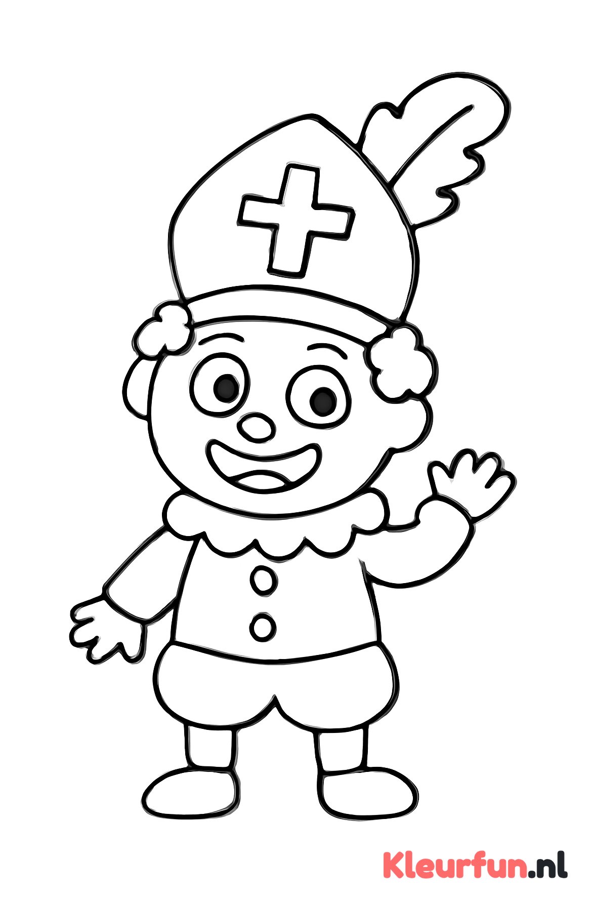 Lachende Zwarte Piet kleurplaat