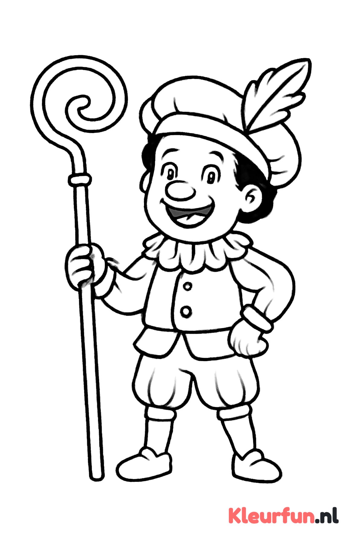 Zwarte Piet met staf