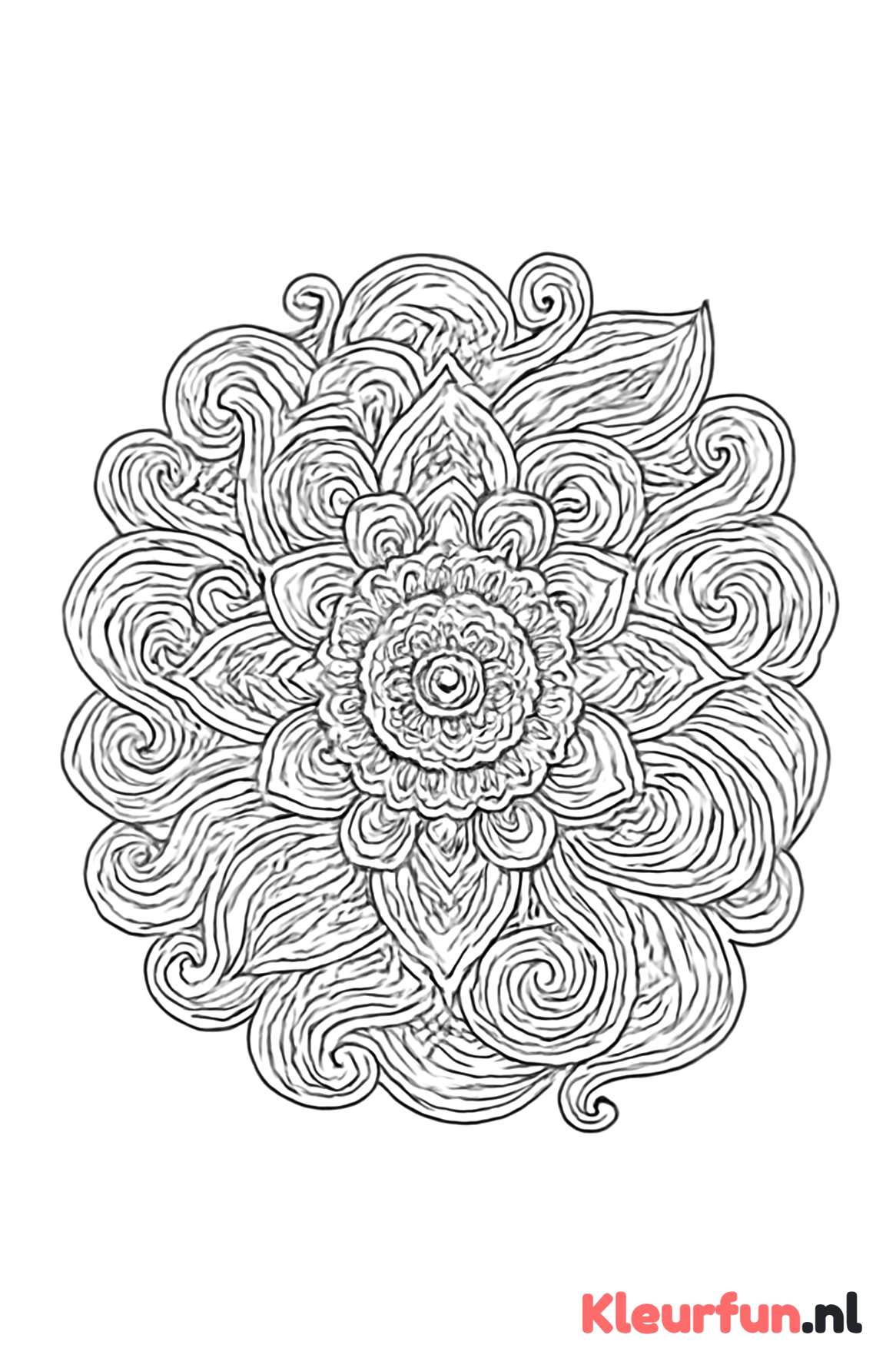 Abstracte mandala met golvende lijnen