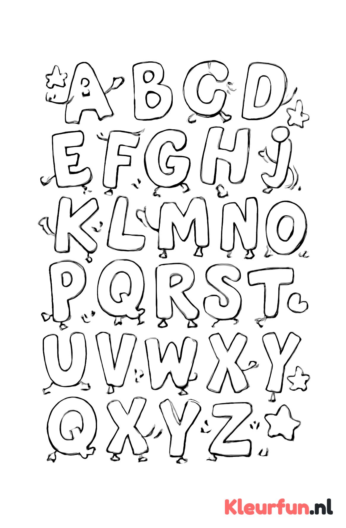 Dansende letters van het alfabet