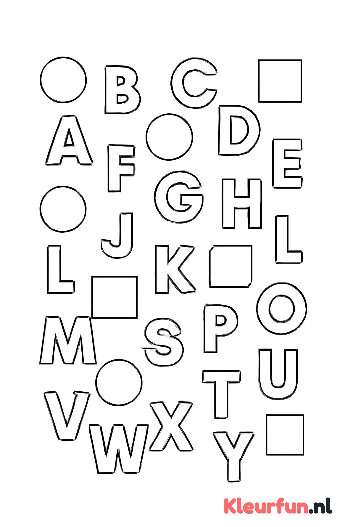 Letters en vormen samen