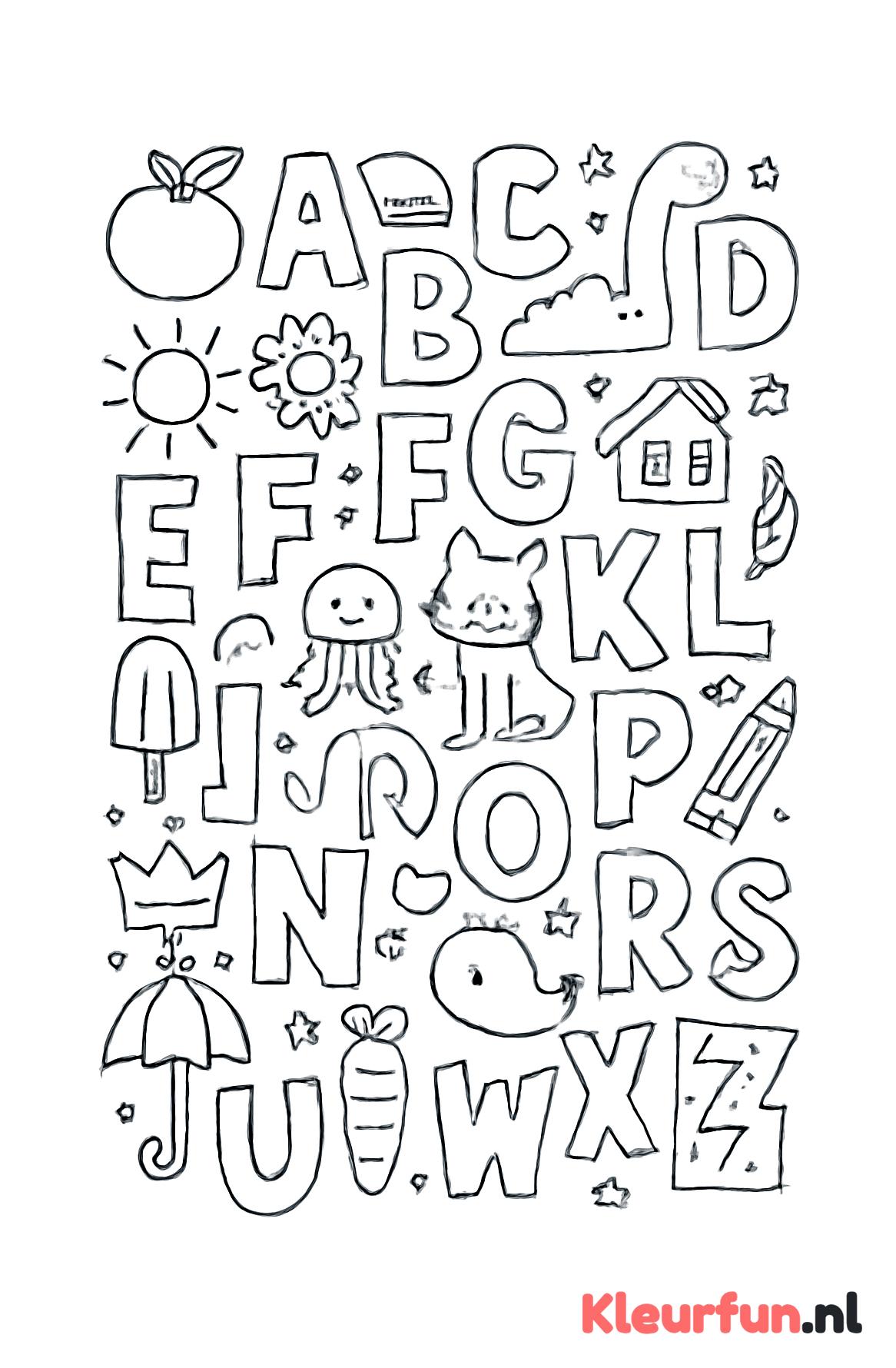Alfabet met letters en symbolen