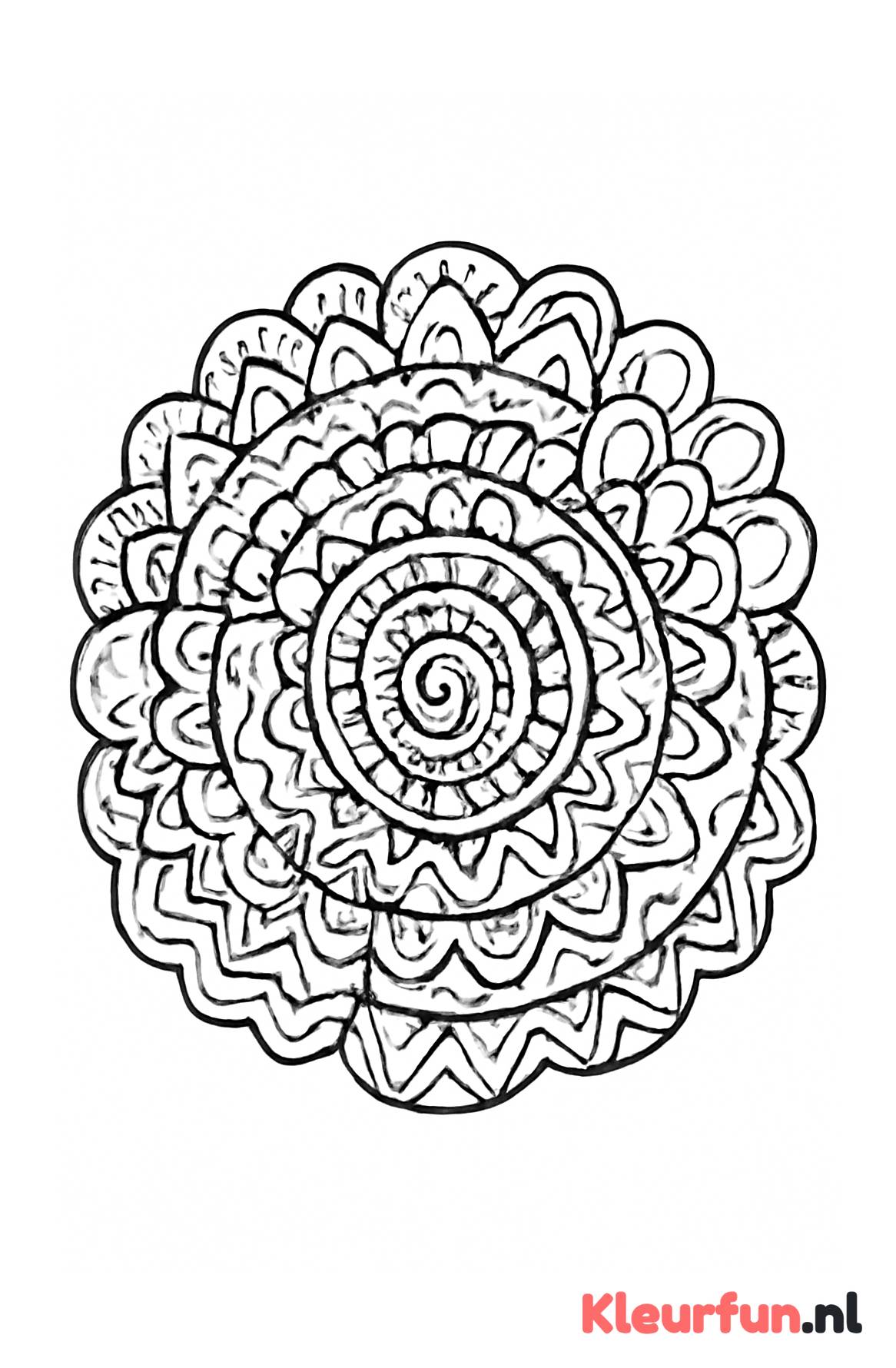 Artistieke mandala met ingewikkelde lijnpatronen