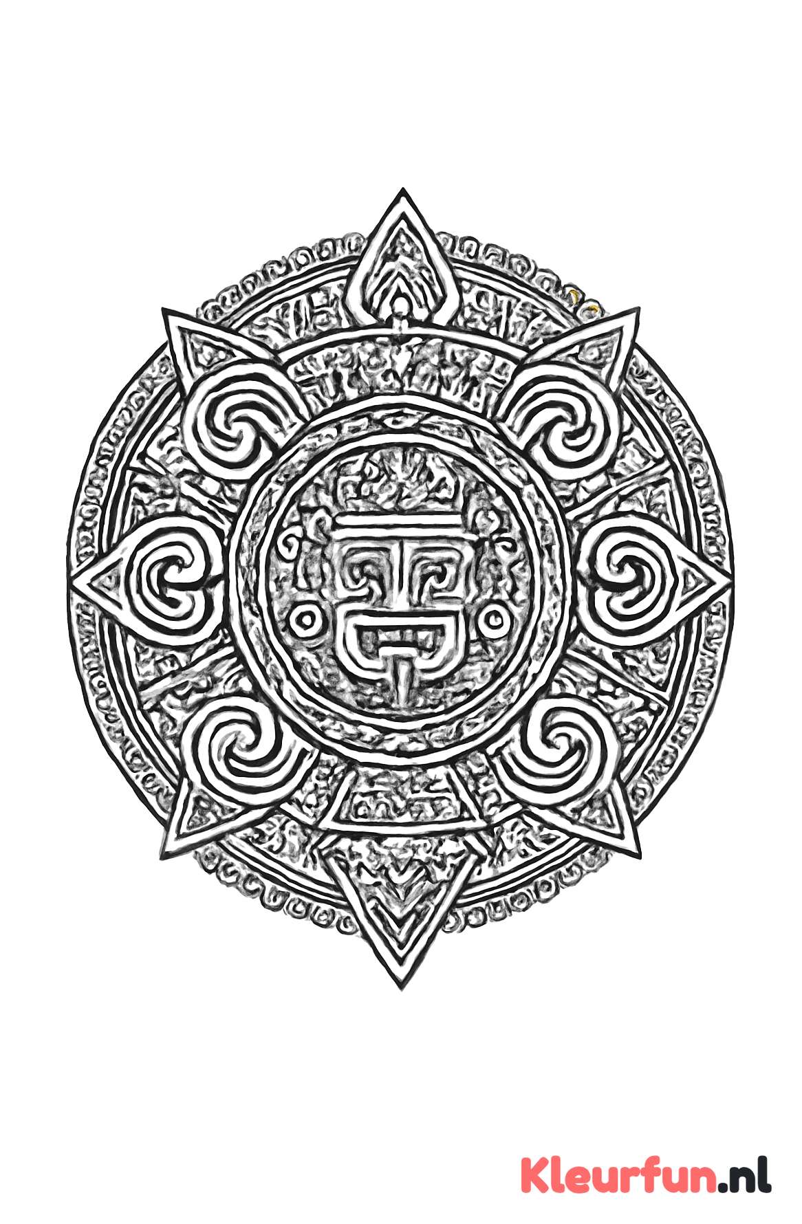 Azteekse Patronen Mandala