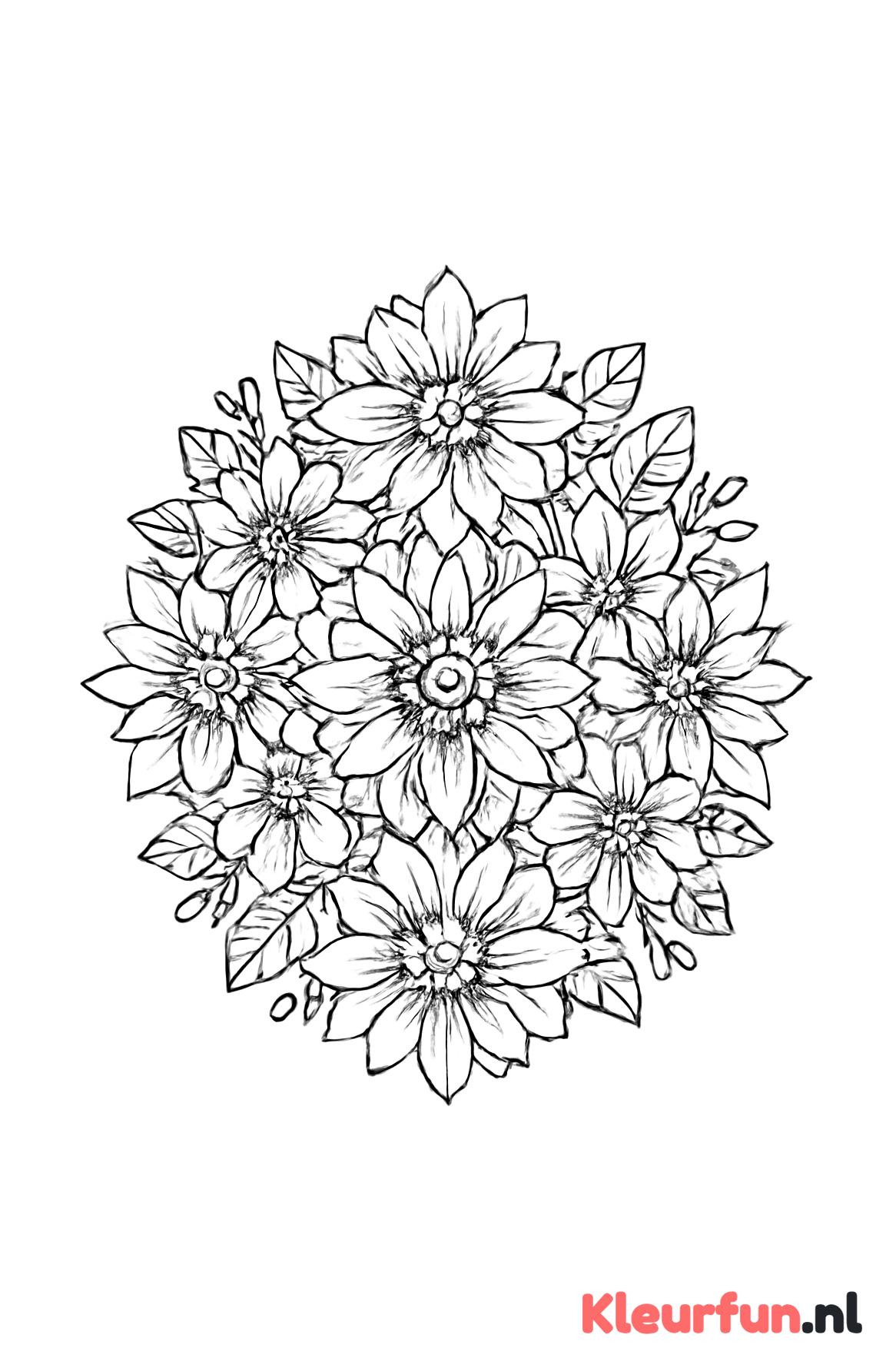 Overlappende Bloemen Patronen Mandala