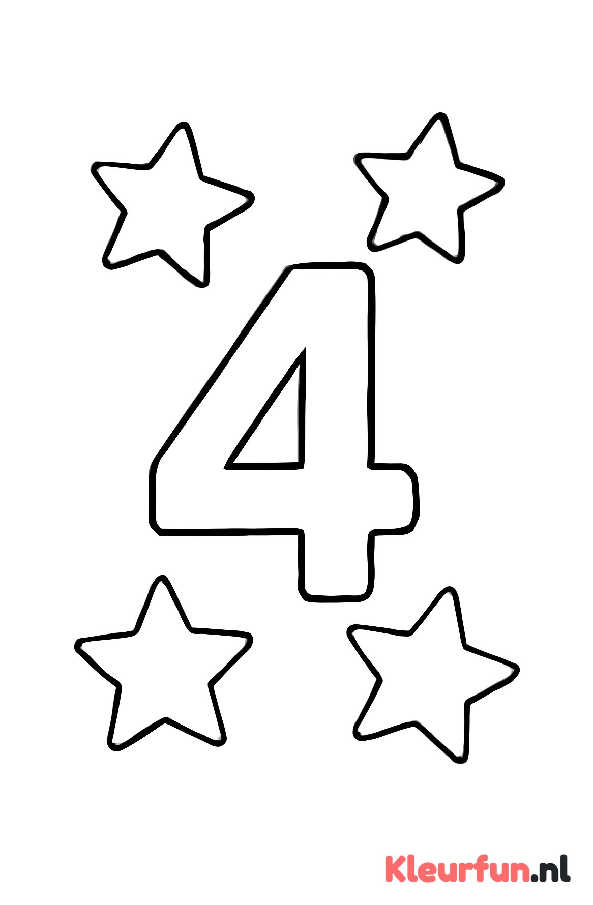 Cijfer 4 met sterren