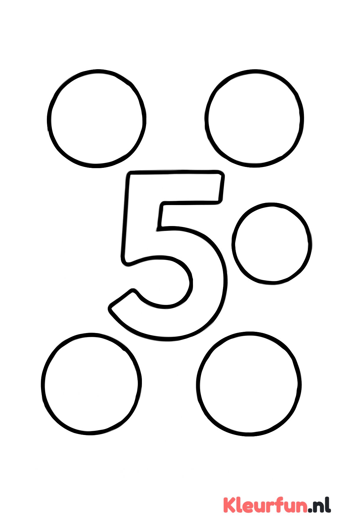 Cijfer 5 met cirkels