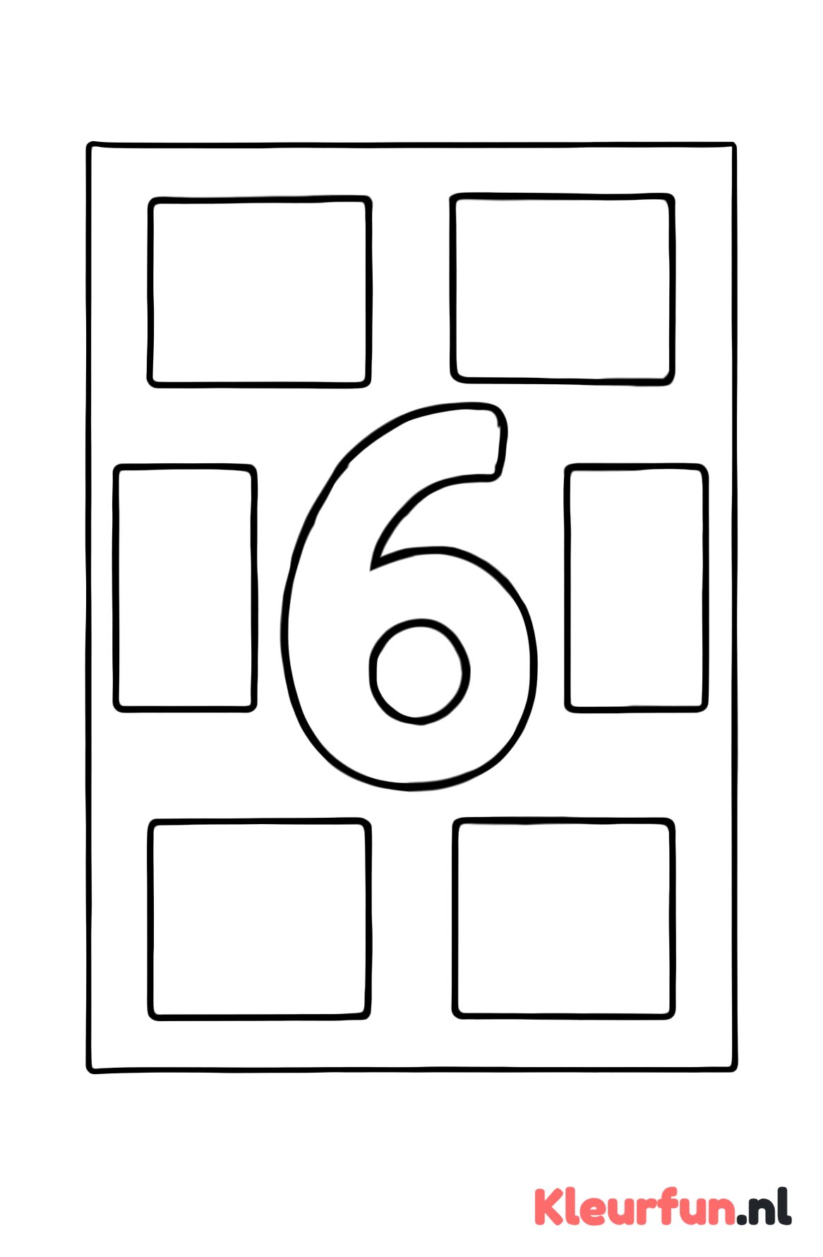 Cijfer 6 met rechthoeken