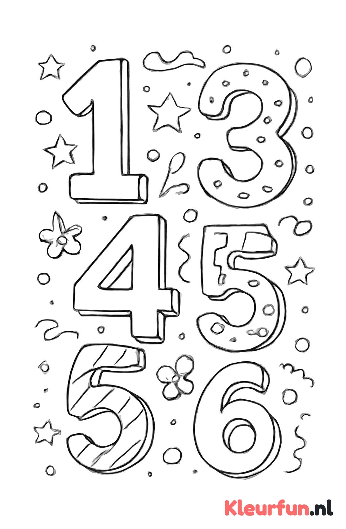Cijfers 1 tot 6