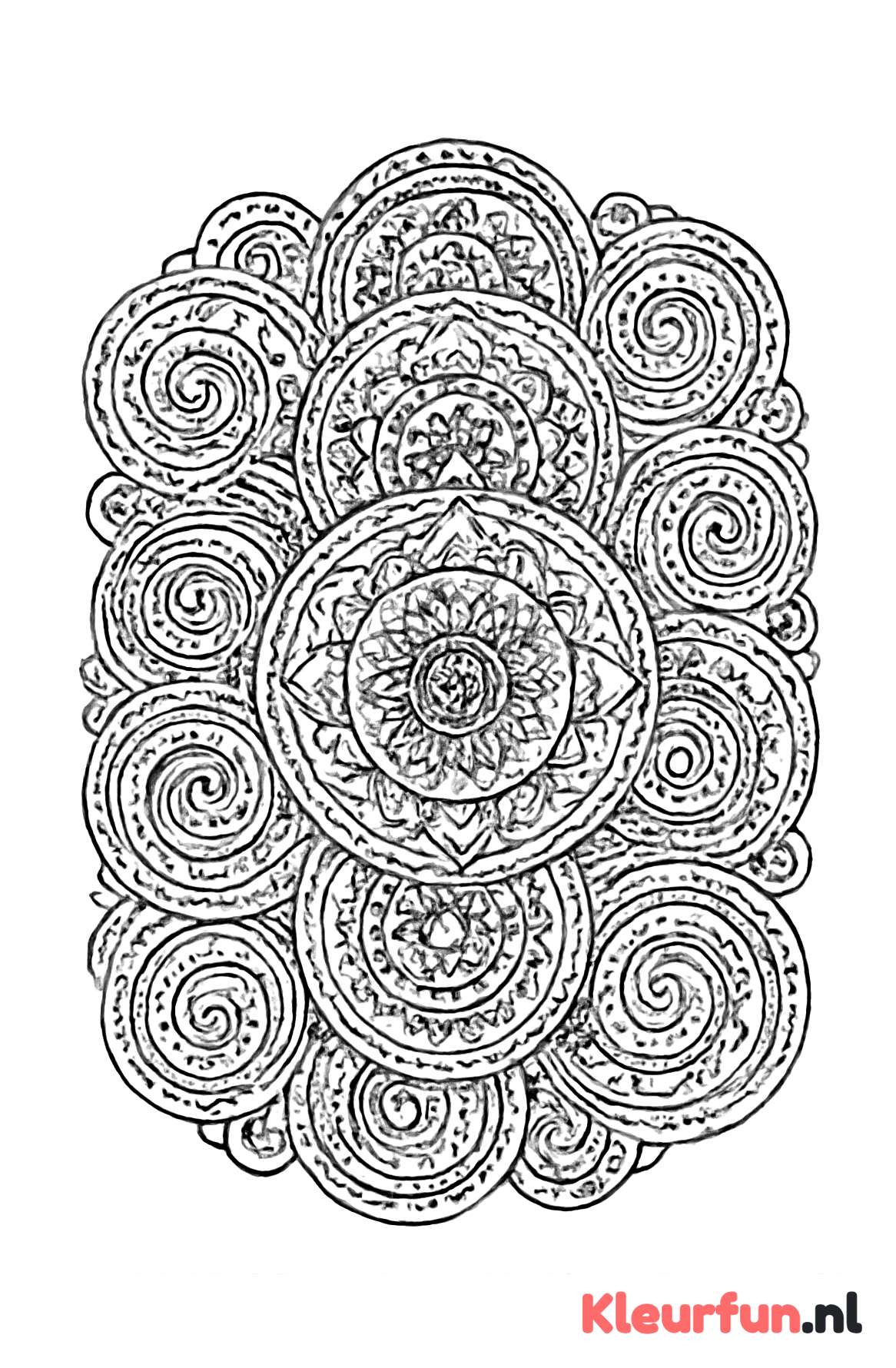 Mandala met cirkels en spiralen