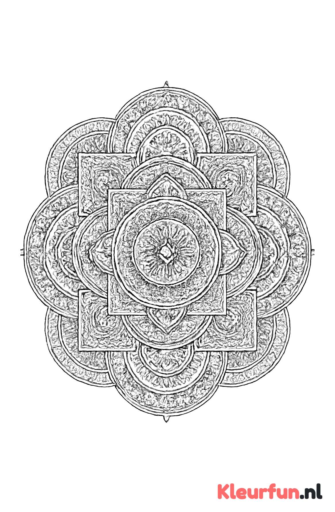 Mandala met cirkels en vierkanten