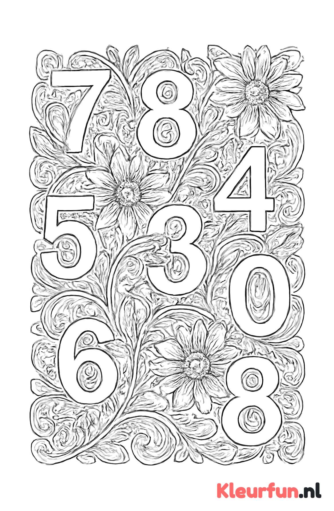 Complex patroon van cijfers 0-9