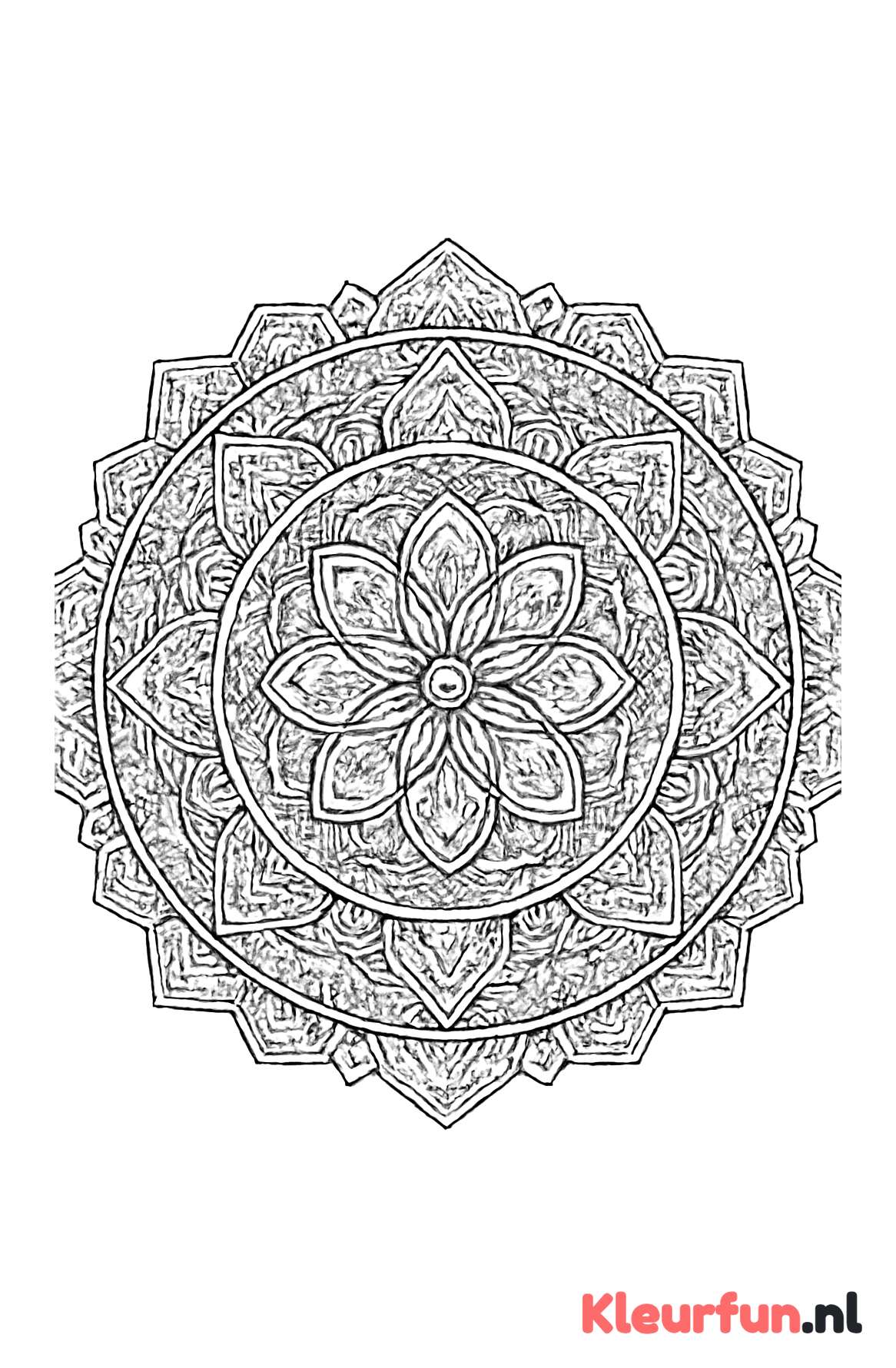 Complexe geometrische mandala kleurplaat