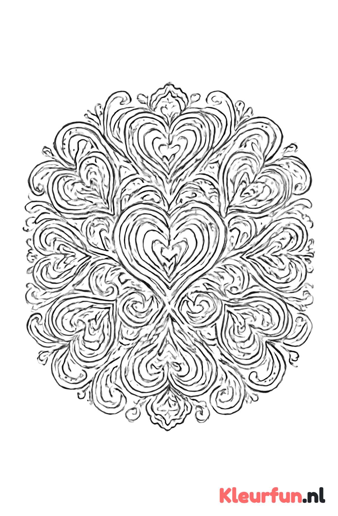 Complexe hartjes mandala
