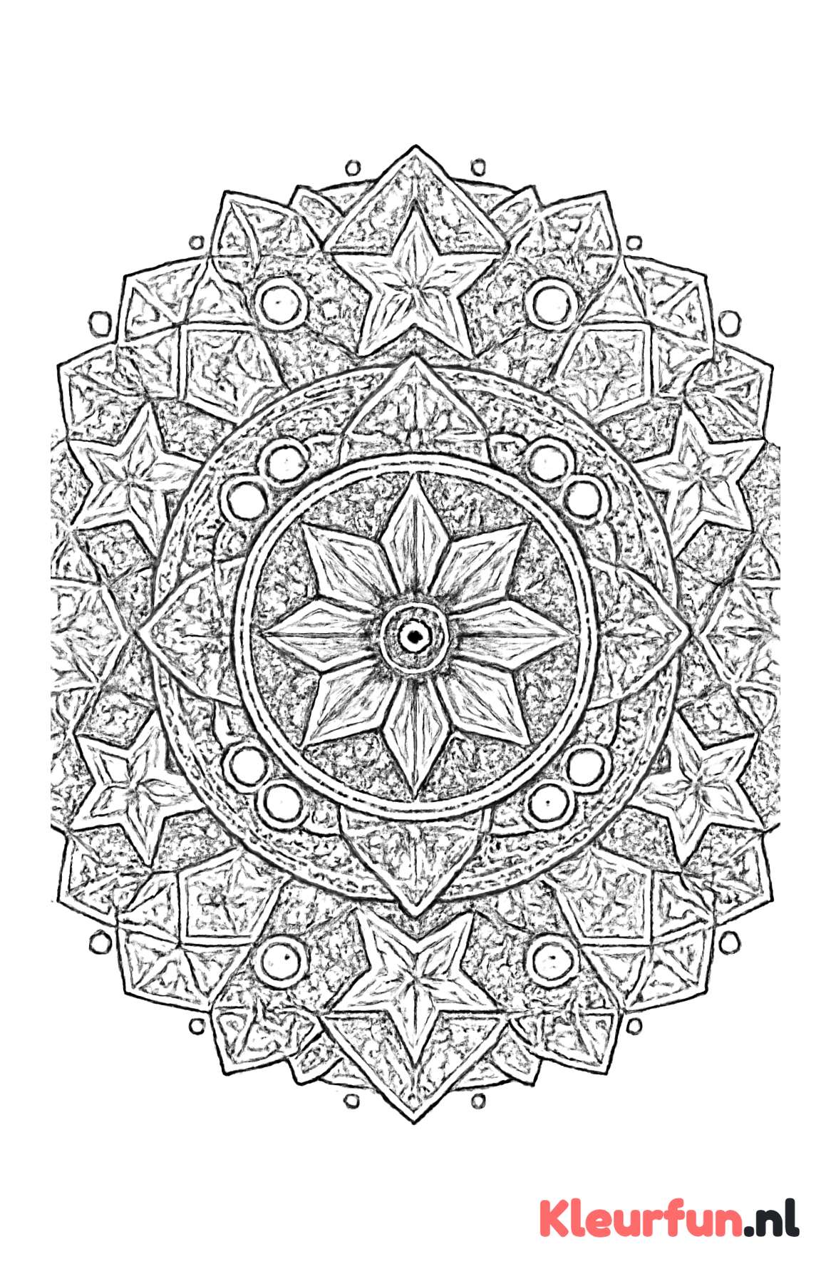Mandala met polygonen en sterren