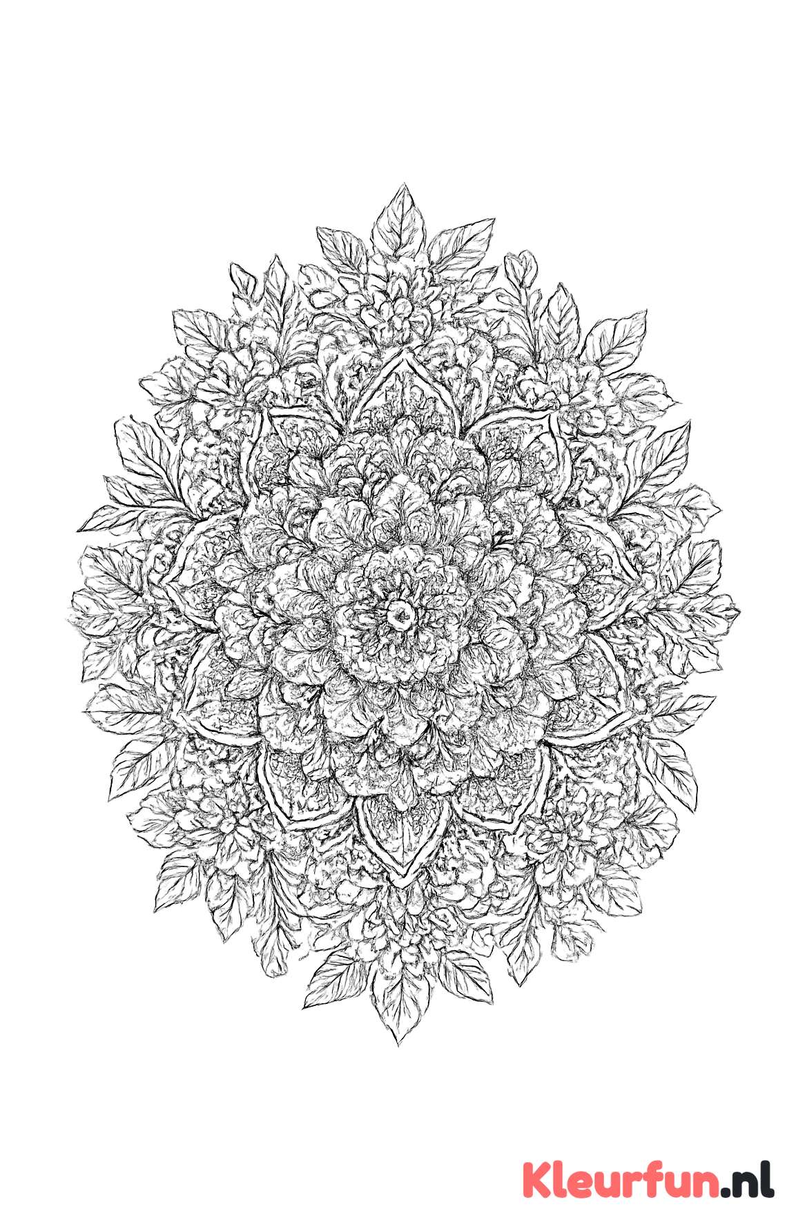 Detailrijke bloemen mandala