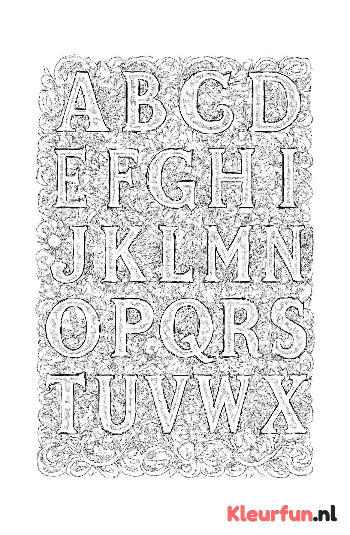 Diverse lettertypes van het alfabet