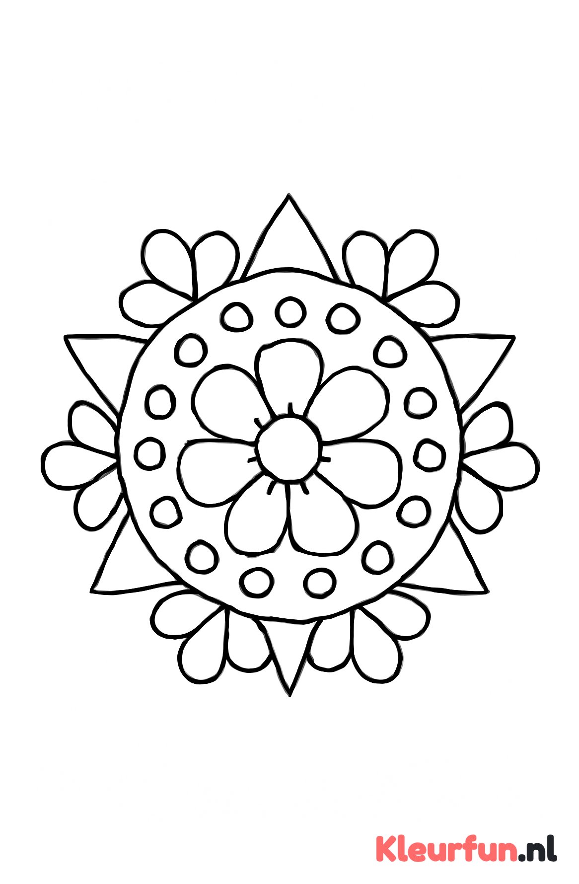 Eenvoudige mandala met grote vormen