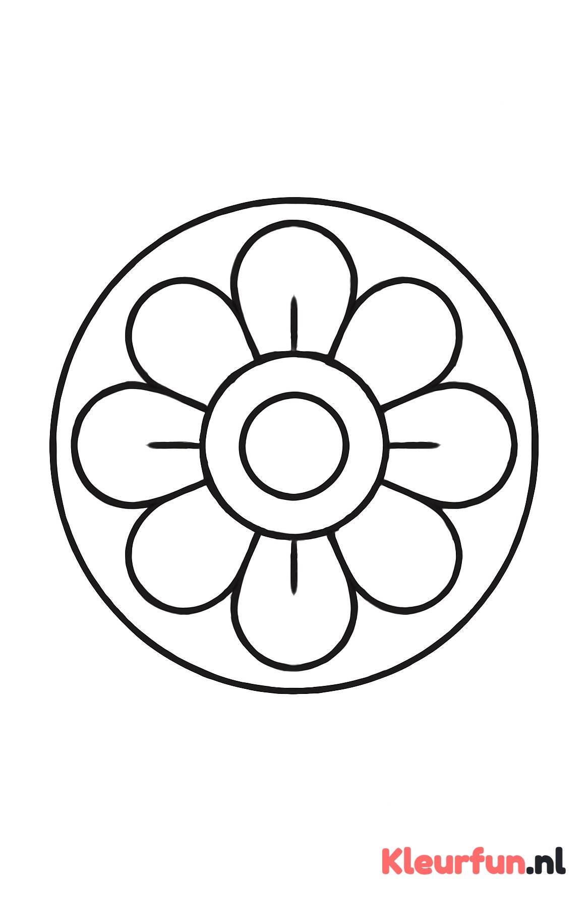 Eenvoudige ronde mandala voor peuters