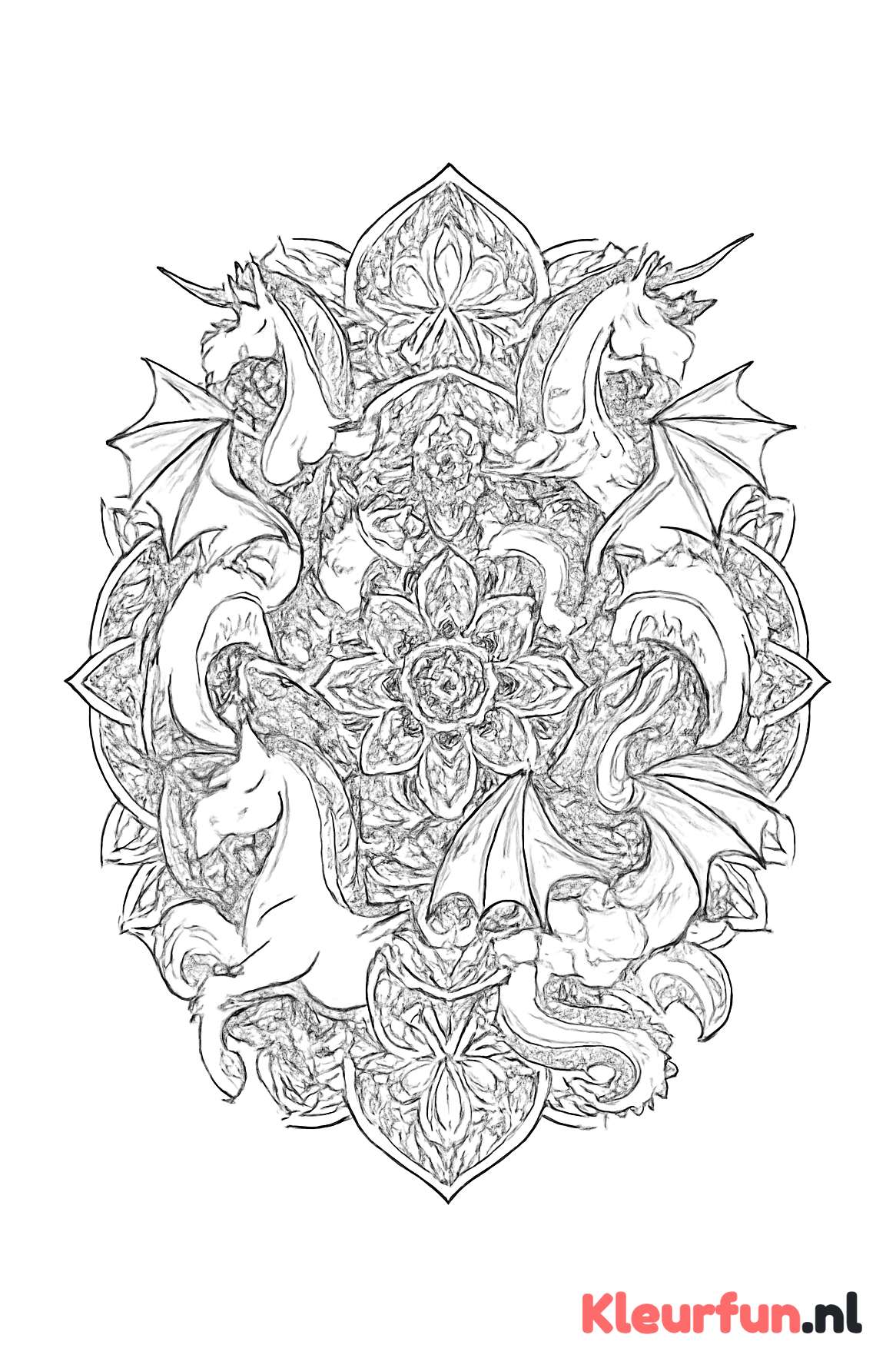 Fantasie Dieren Mandala