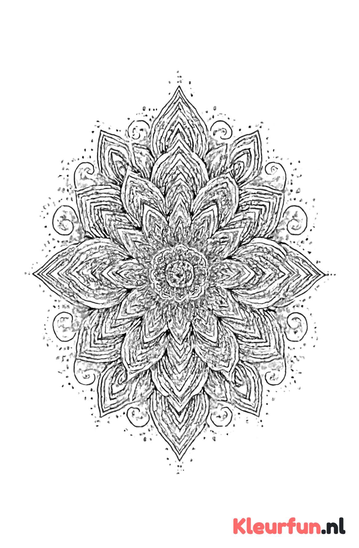 Fijne Lijnen en Stippen Mandala