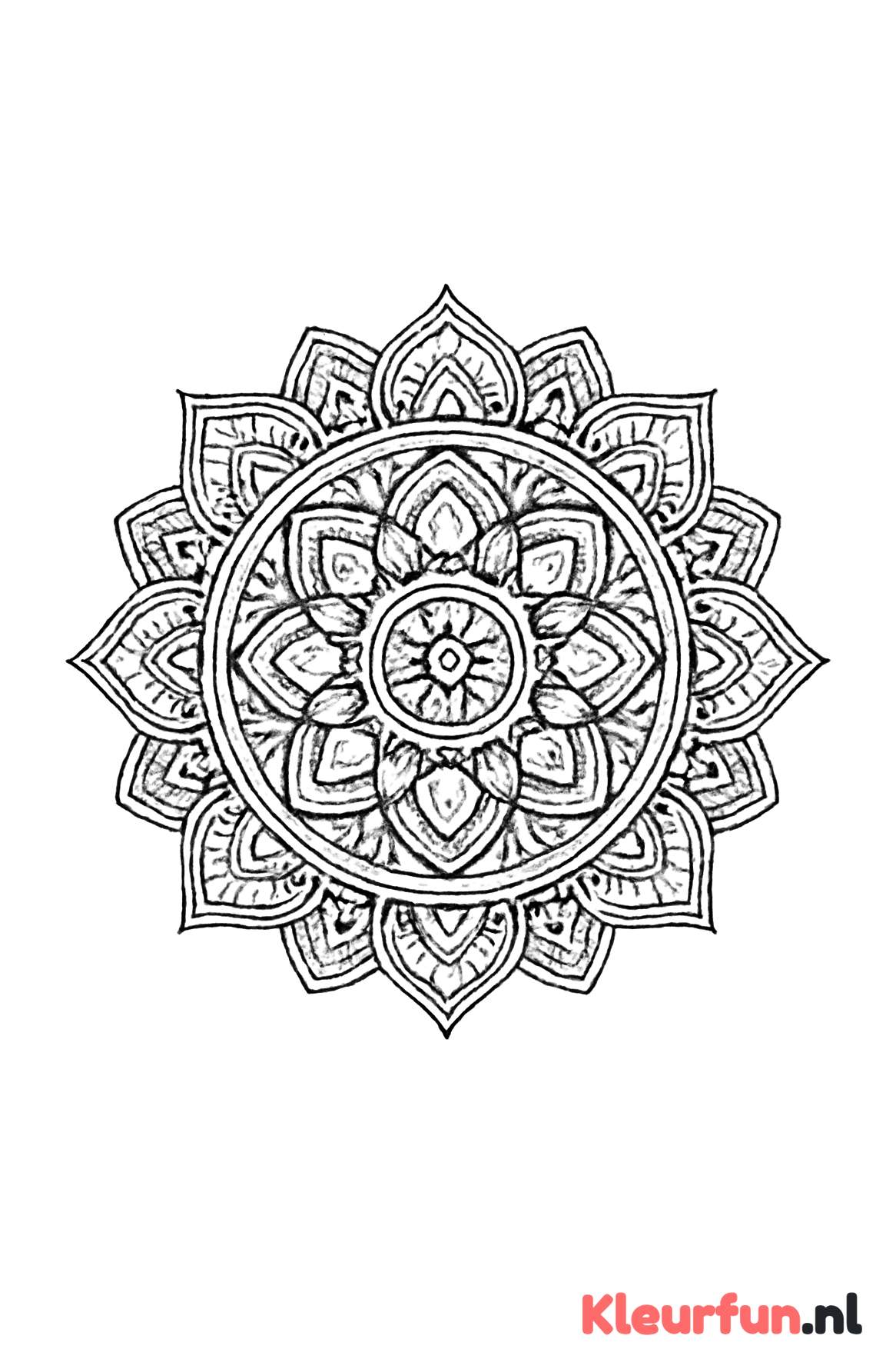 Gedetailleerde mandala voor oudere kinderen