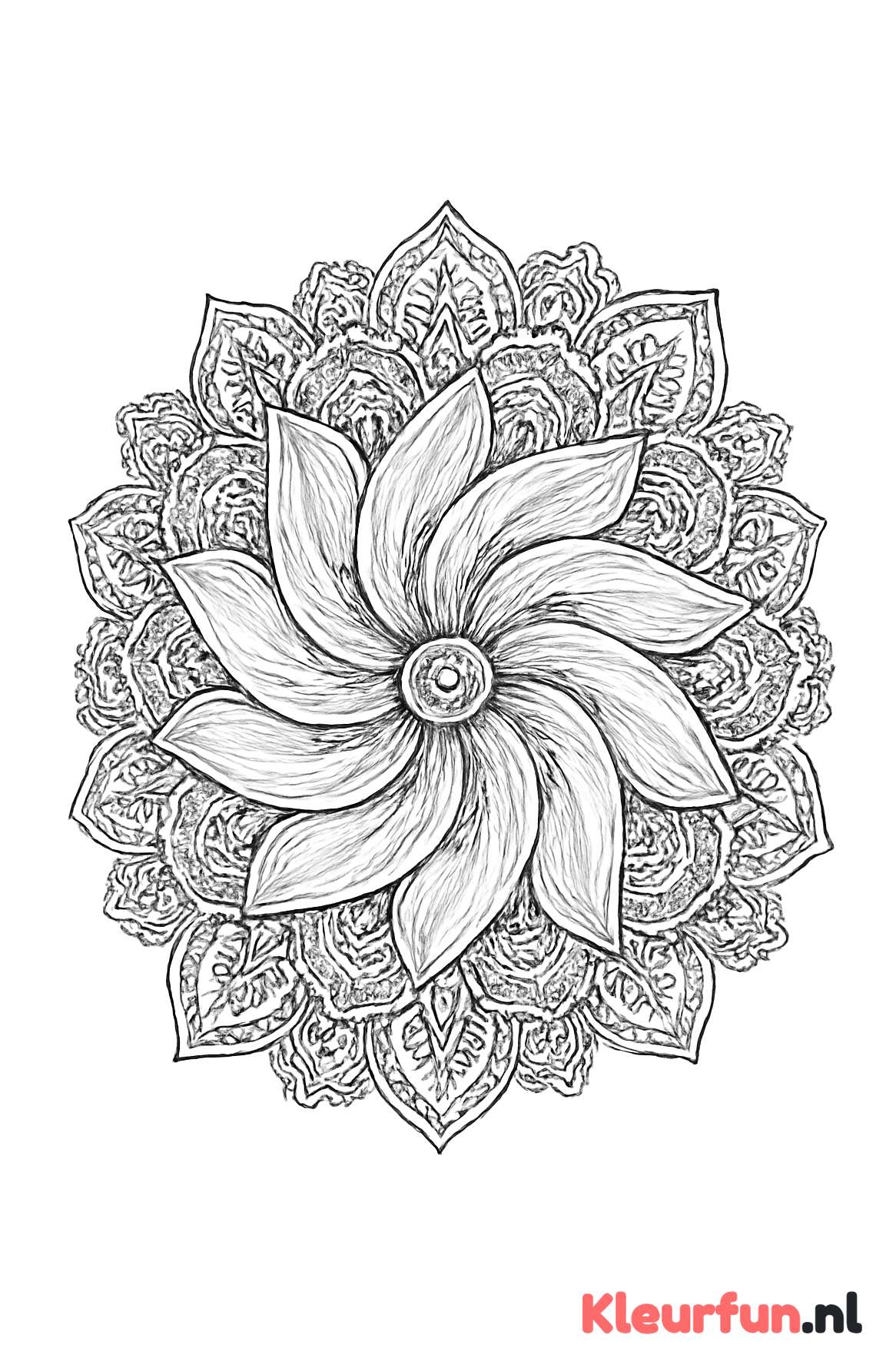 Gedraaide bloemenbladen mandala