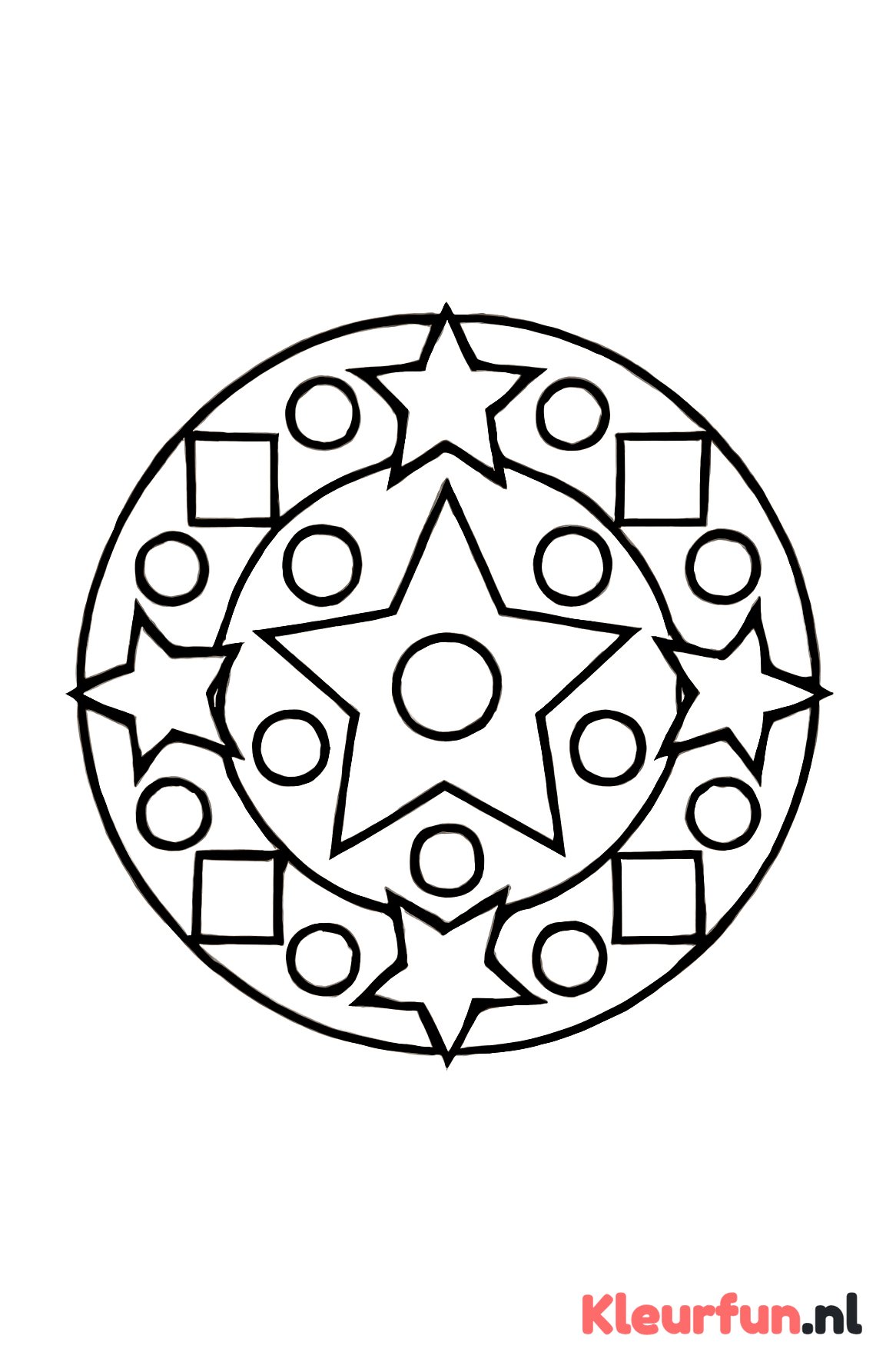 Grote vormen geometrische mandala voor kleuters